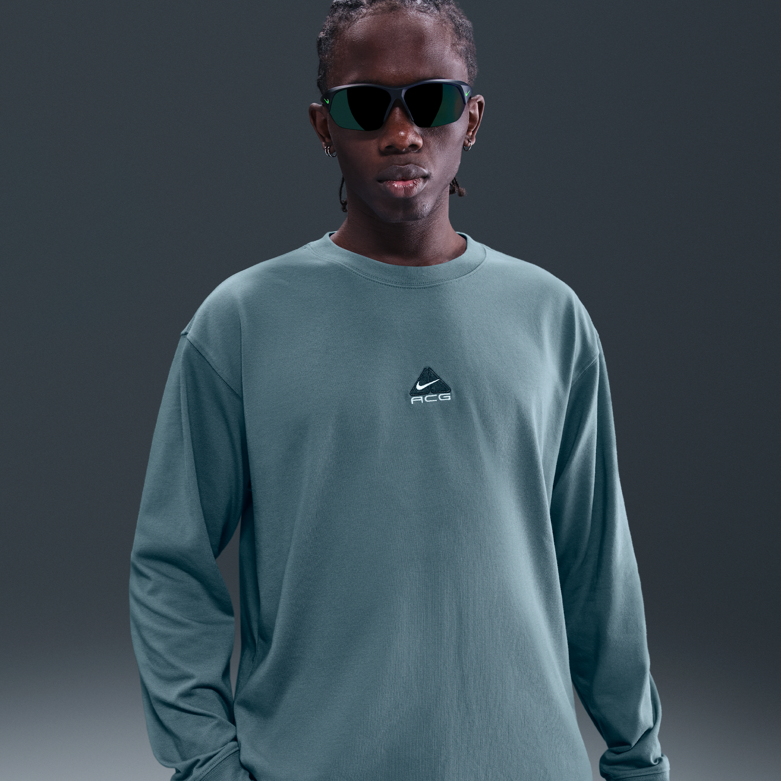 Nike Men's  Acg "lungs" Long-sleeve T-shirt In Blue