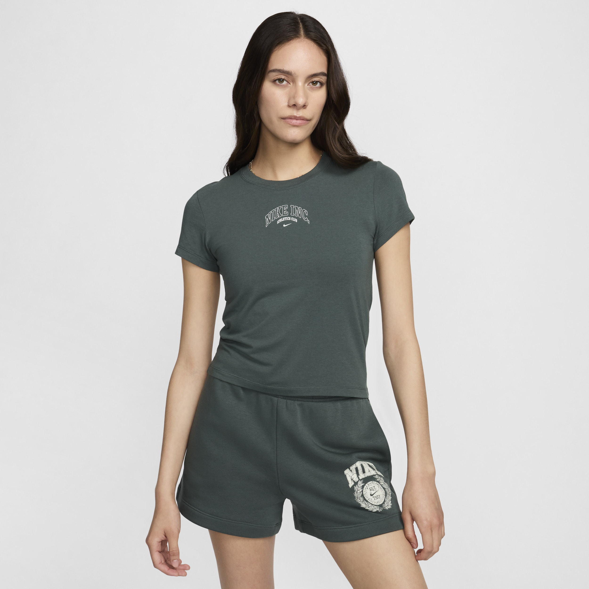 Shop Nike Women's  Sportswear Chill Knit Cropped T-shirt In Green