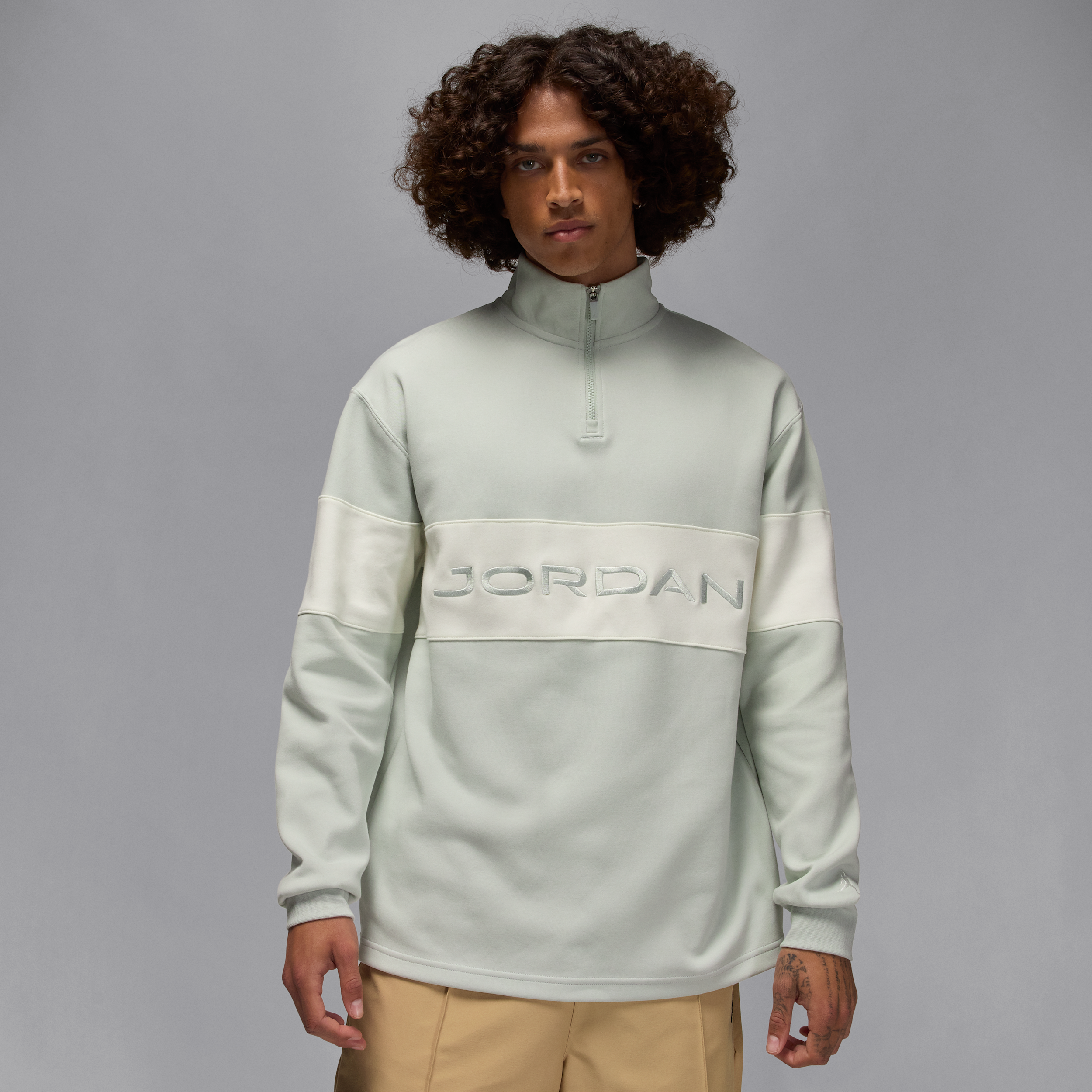 Jordan Men's Sport Dri-fit 1/4-zip Golf Top In Gray