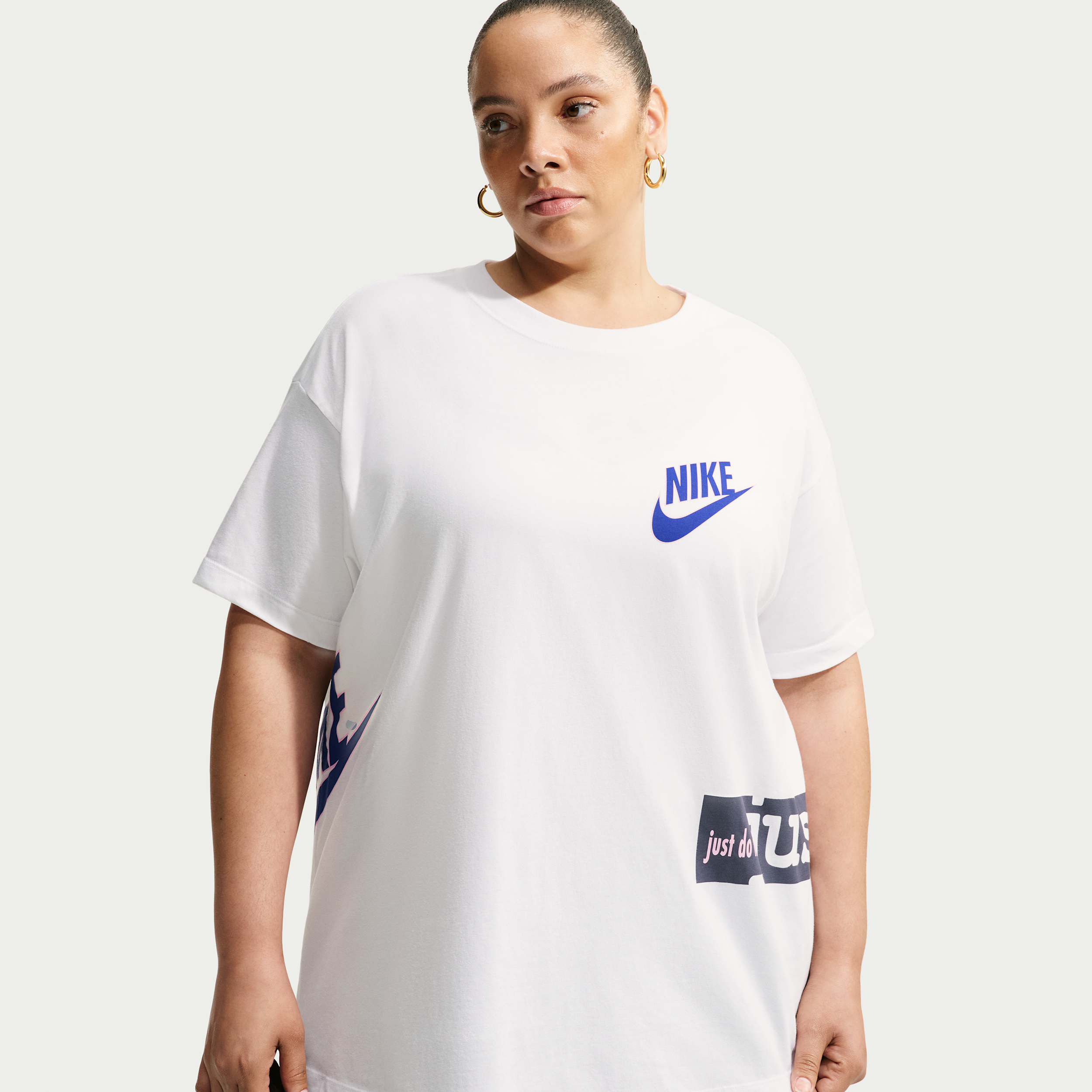 Women's Nike Sportswear Classic Oversized T-Shirt (Plus Size) in White | IM6434-100