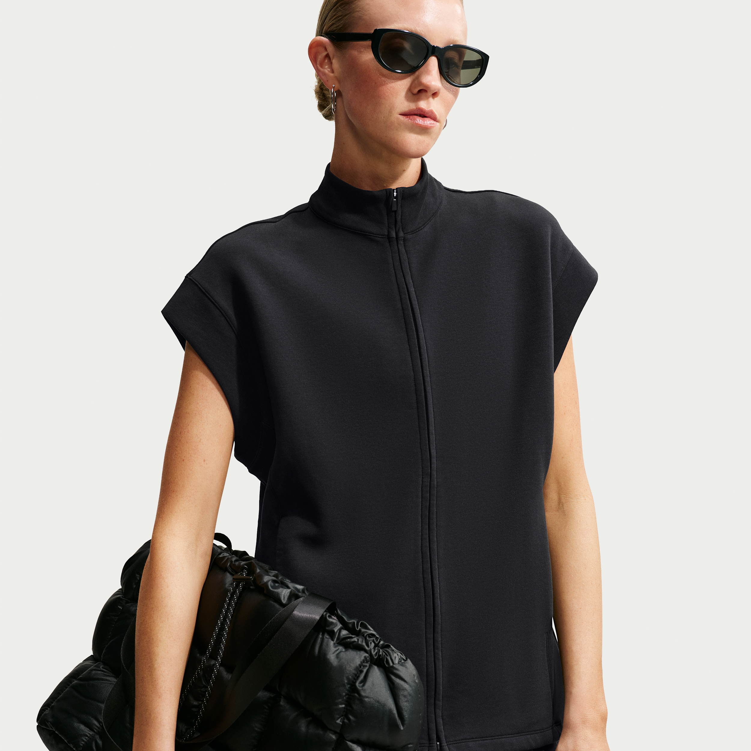 Nike Women's 24.7 Impossiblysoft Dri-fit Full-zip Tunic In Black