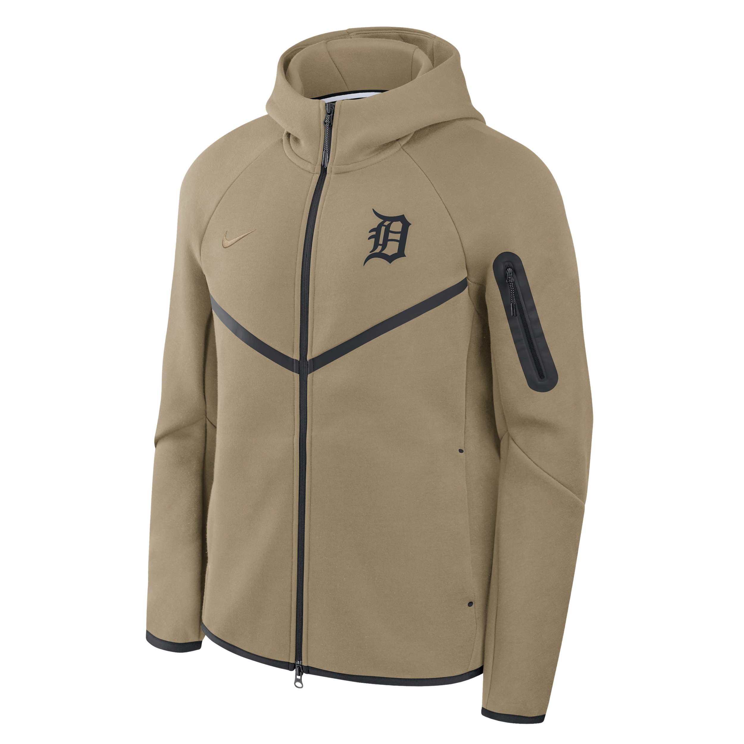 Detroit Tigers Tech Fleece Windrunner Nike Men's MLB Full-Zip Hooded Jacket in Brown | 05L40IDHDG-GML