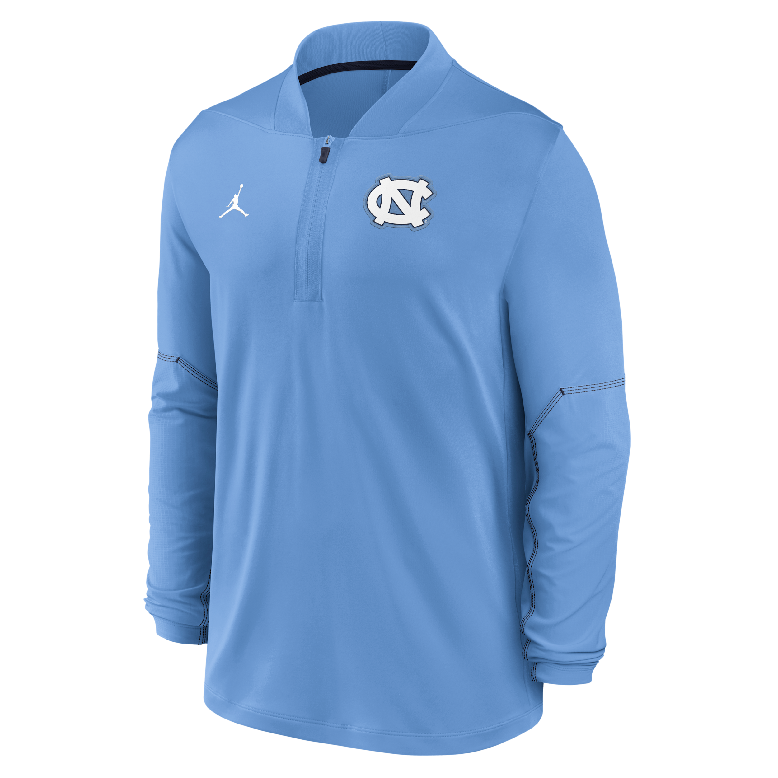 Men's North Carolina Sideline Jordan Brand Dri-FIT College 1/2-Zip Top in Blue | 0JBA195UNCN-UCQ