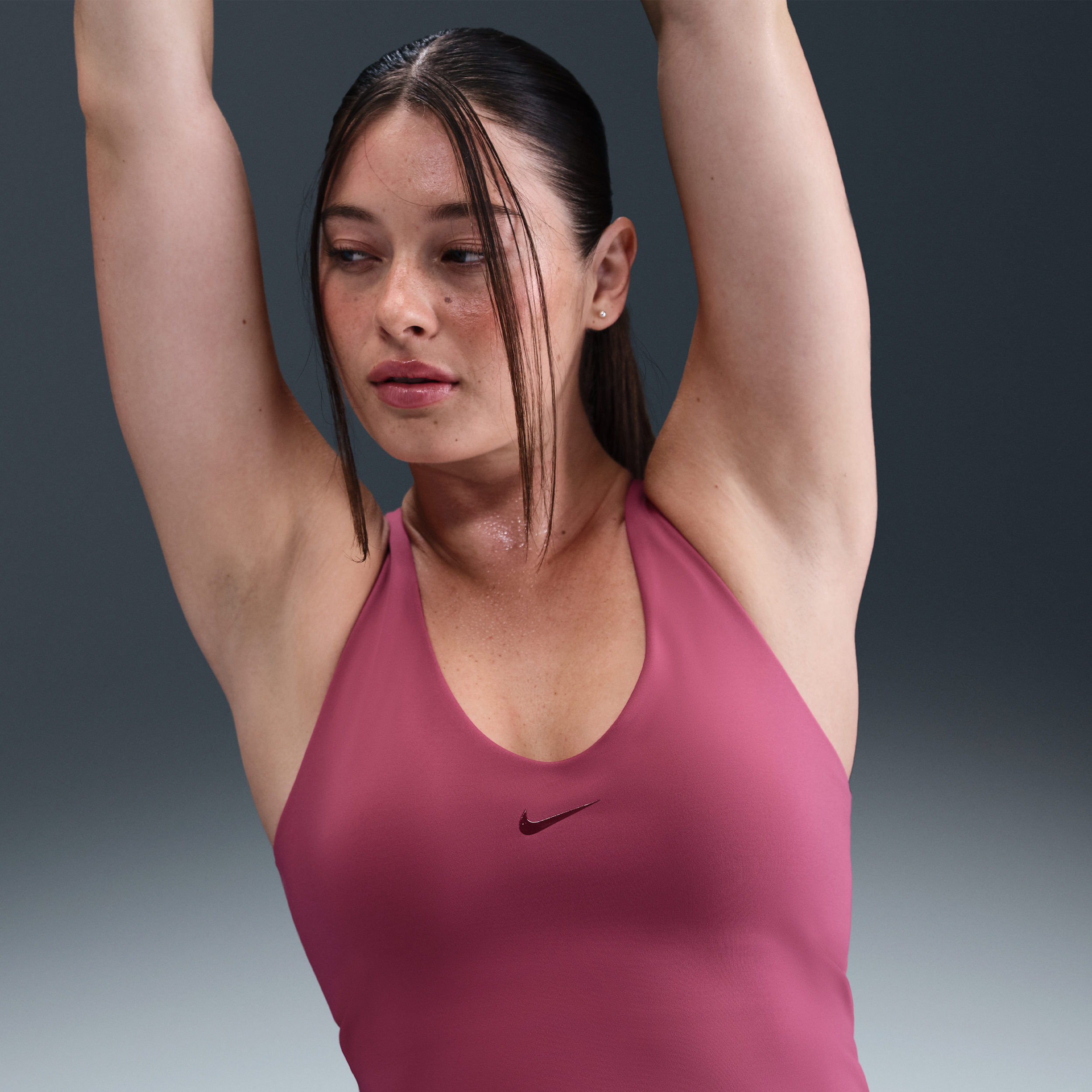 Nike Women's Universa Medium-support Padded Sports Bra Tank Top In Purple