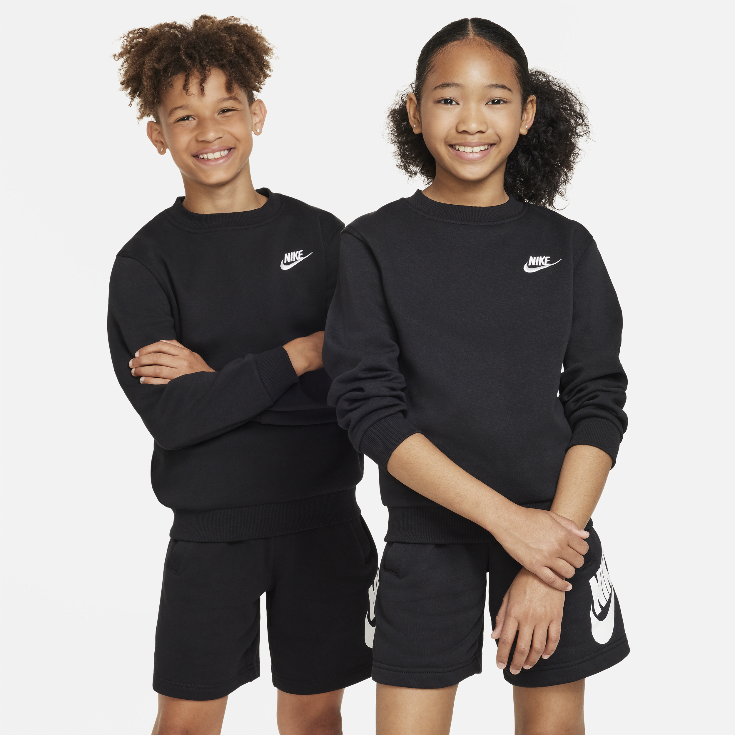 Shop Nike Sportswear Club Fleece Big Kids' Sweatshirt In Black