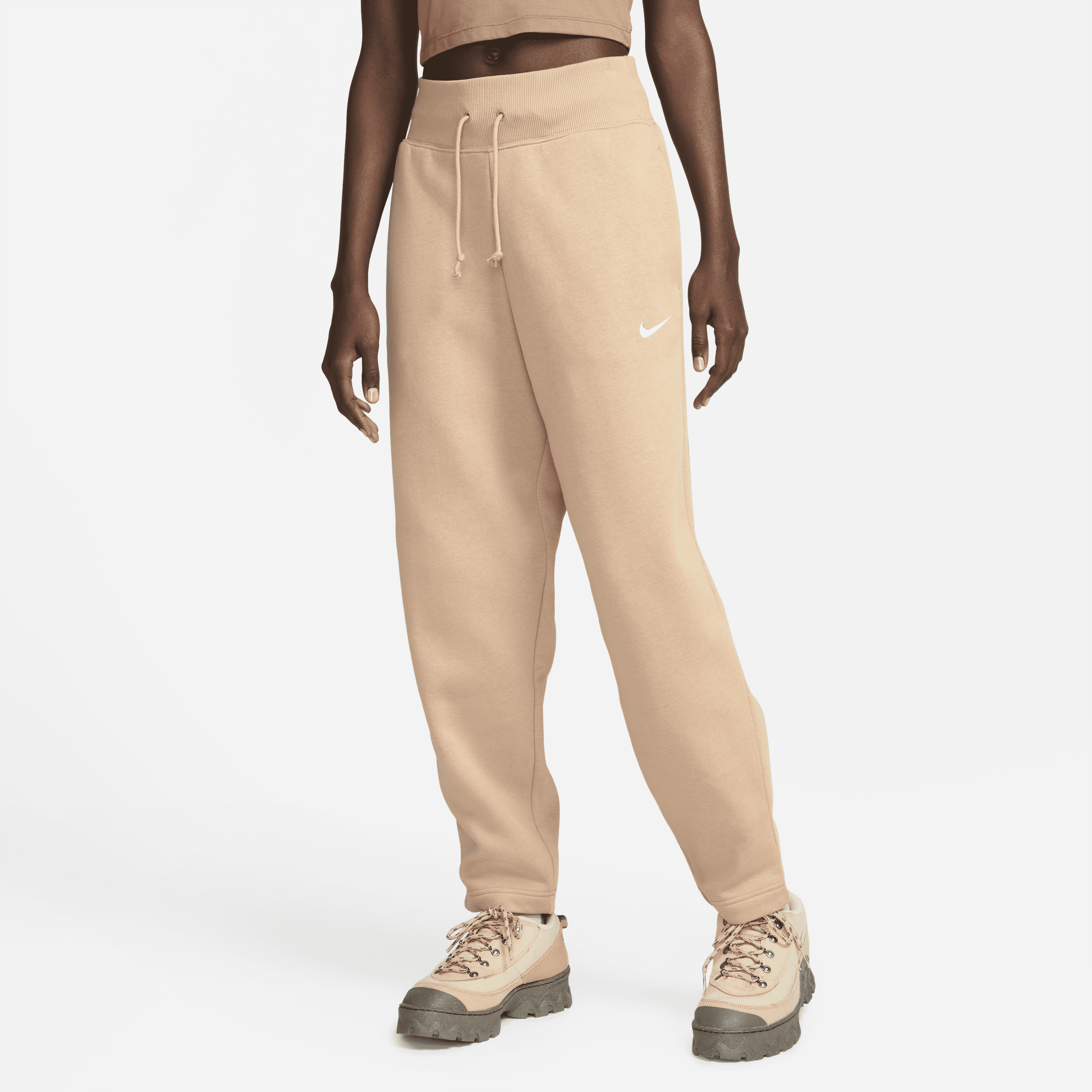 Nike Women's  Sportswear Phoenix Fleece High-waisted Curve 7/8 Sweatpants In Brown