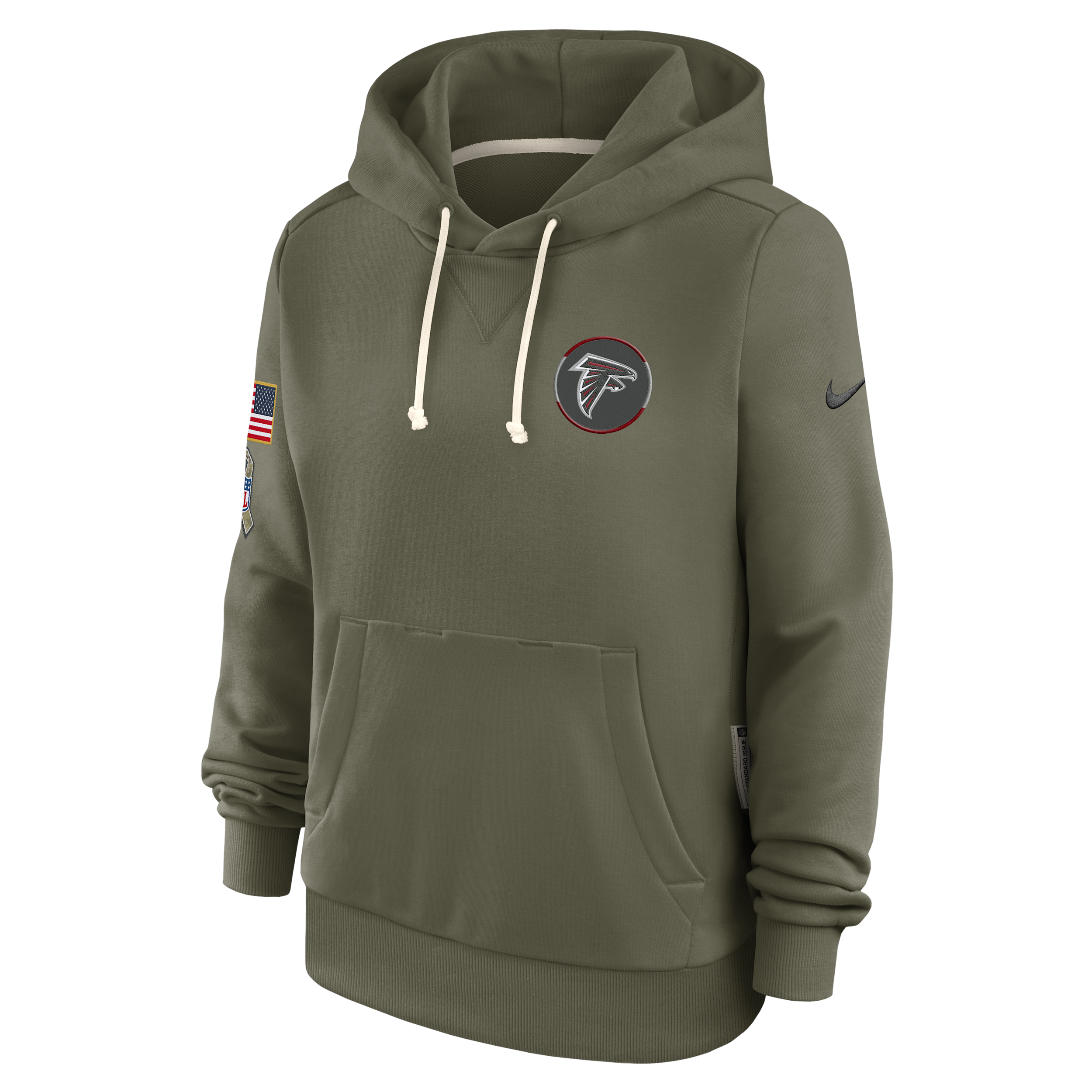Nike Atlanta Falcons Salute To Service Sideline Women's Dri-fit Nfl Pullover Hoodie In Green