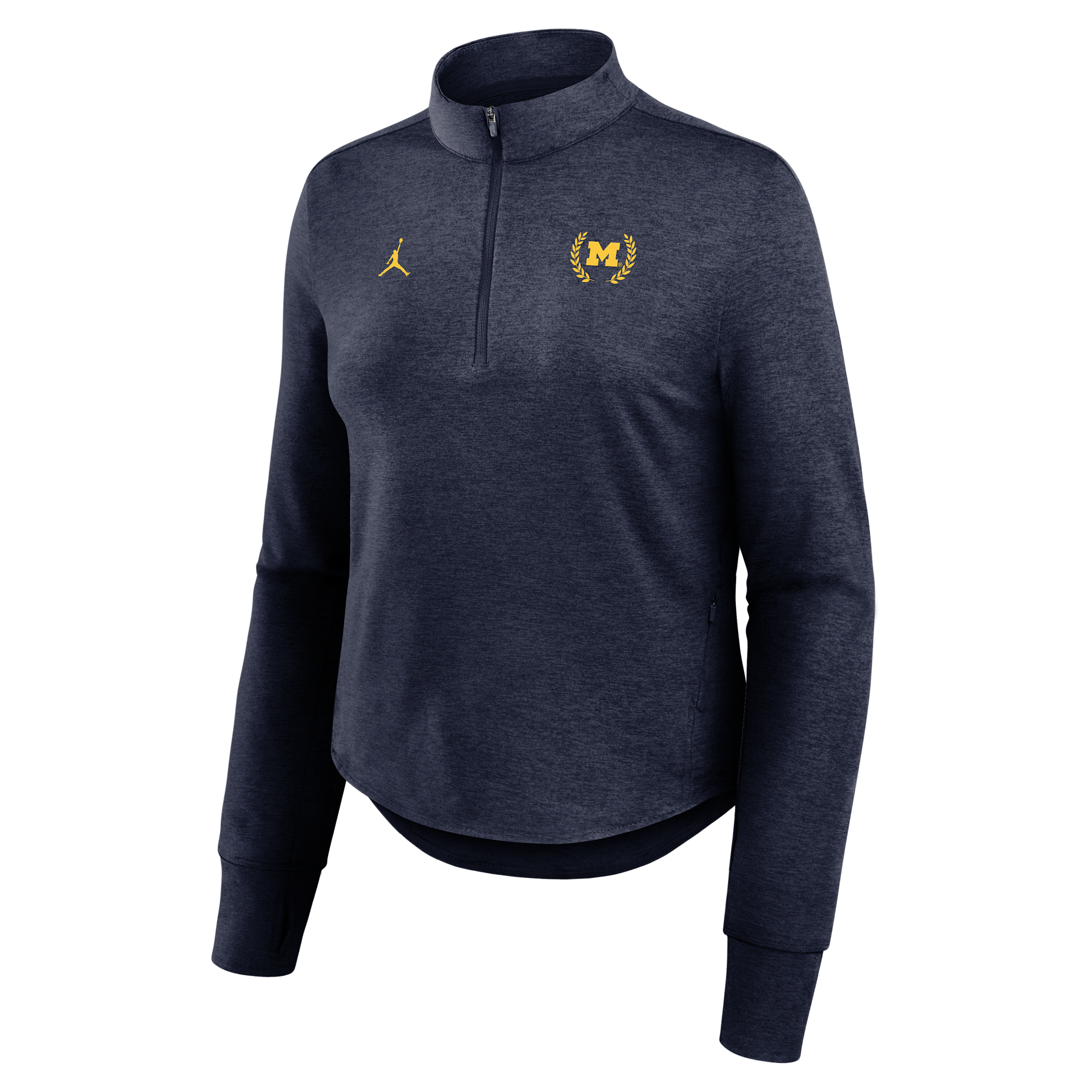 Women's Michigan Swift Jordan Brand Dri-FIT College Half-Zip Top in Blue | 0JPM41SMWN-TT1
