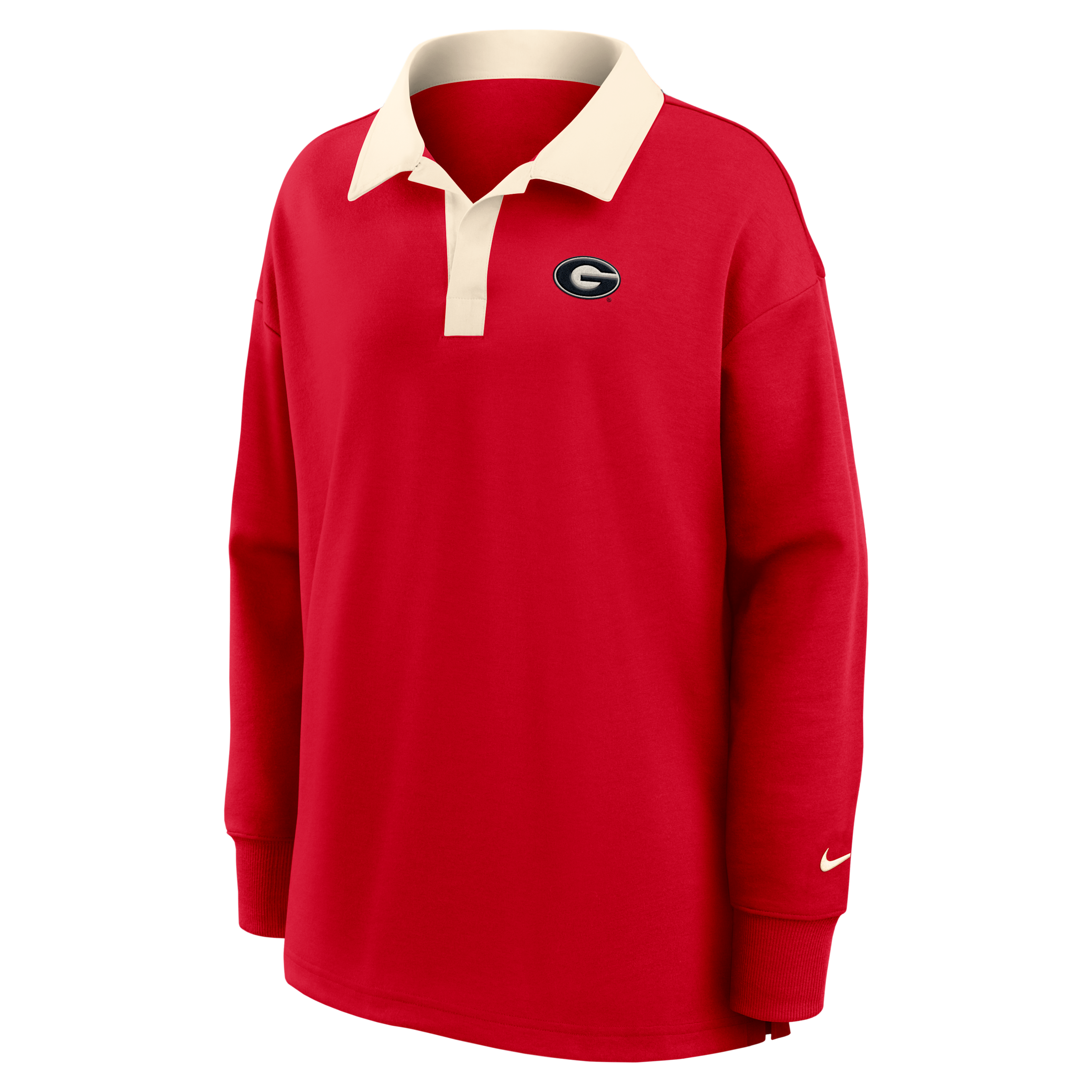 Georgia Academic Nike Women's Dri-FIT Oversized Long-Sleeve Polo in Red | 050E0G2NGBN-QG3