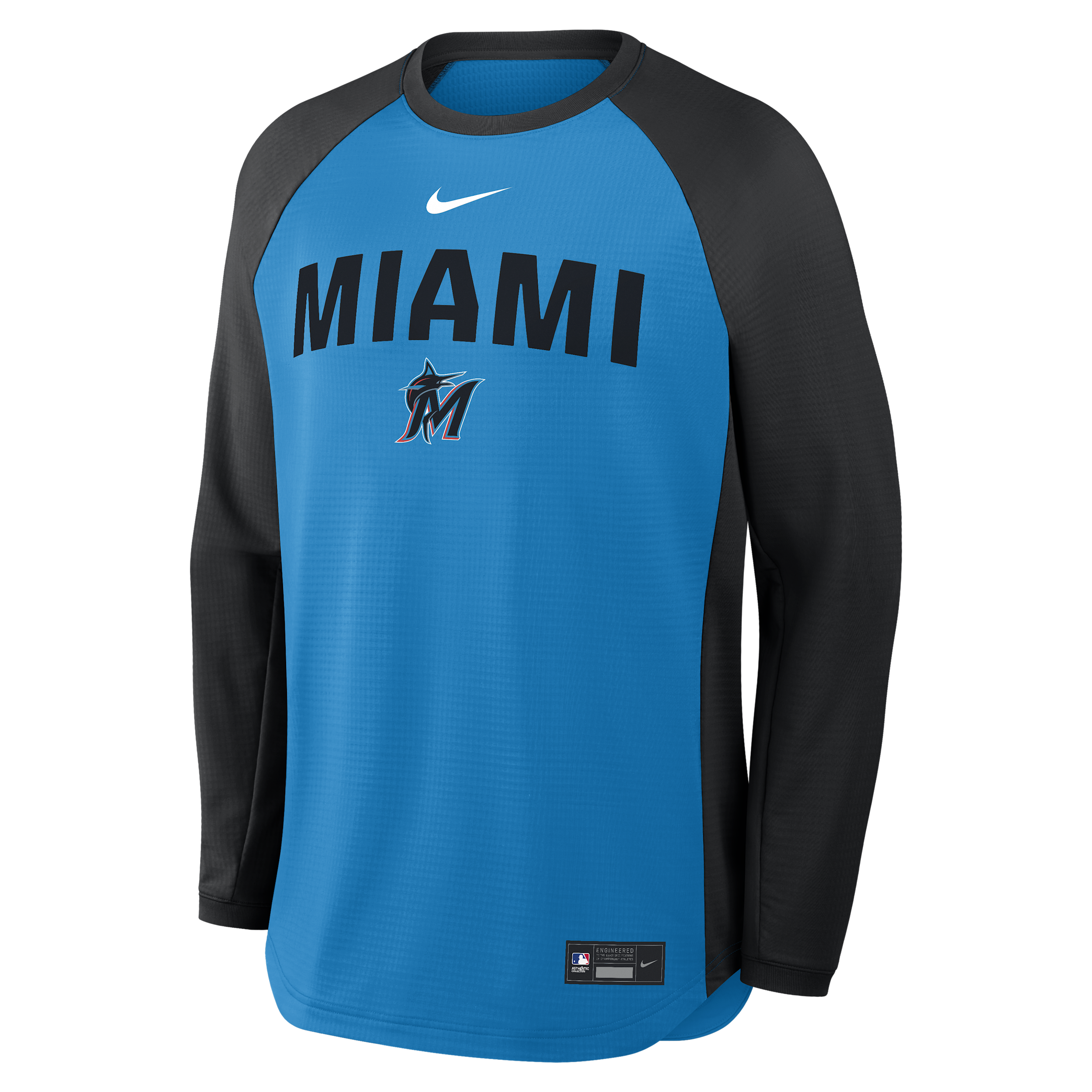 Miami Marlins Authentic Collection Nike Men's Dri-FIT Pullover Crew in Blue | 04H2056NMQM-7PG