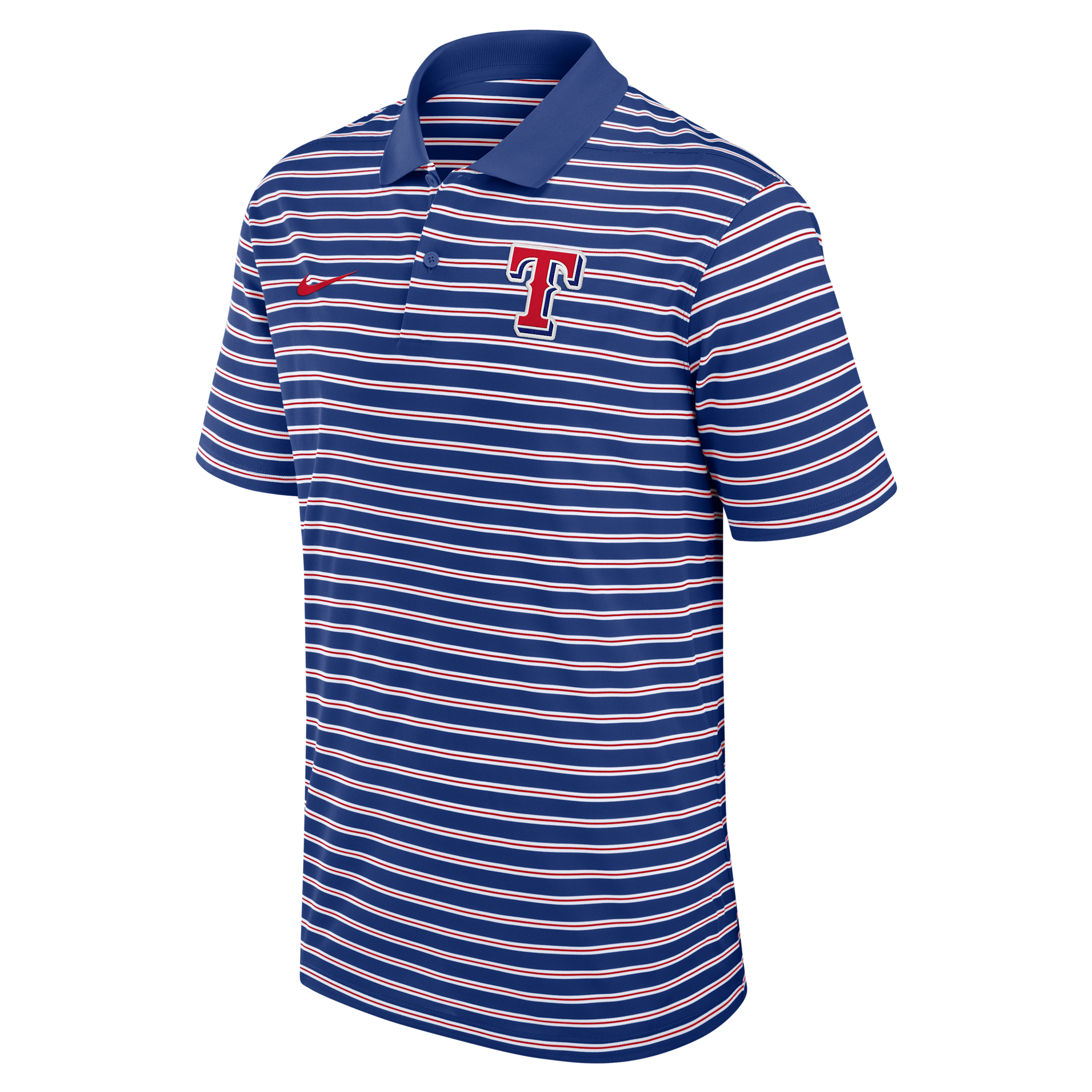 Texas Rangers Striped Victory Nike Men's Dri-FIT MLB Polo in Blue | 02LX0ICETER-JDC