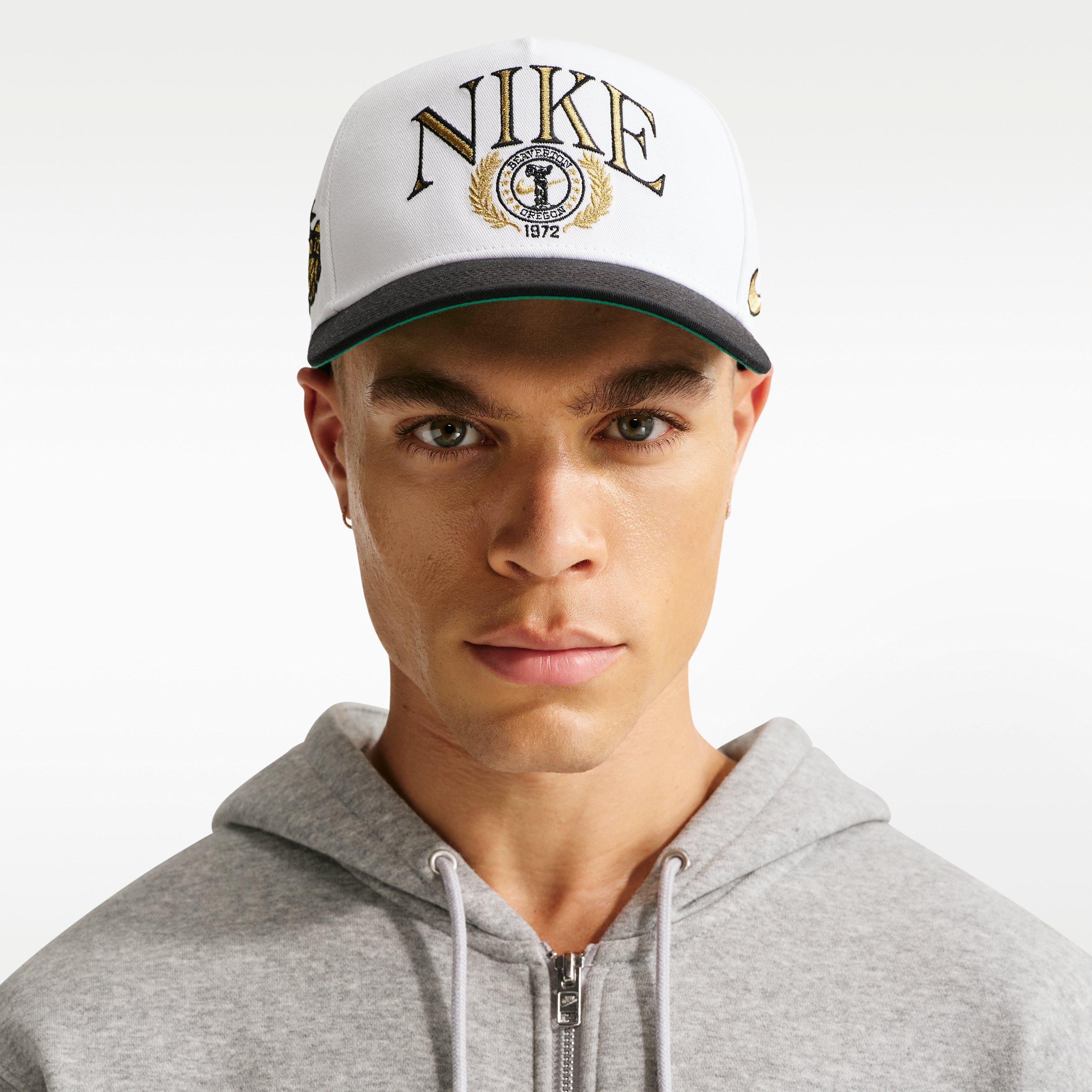 Nike Rise Structured A-Frame Cap, Men's, Small/Medium, White/Black
