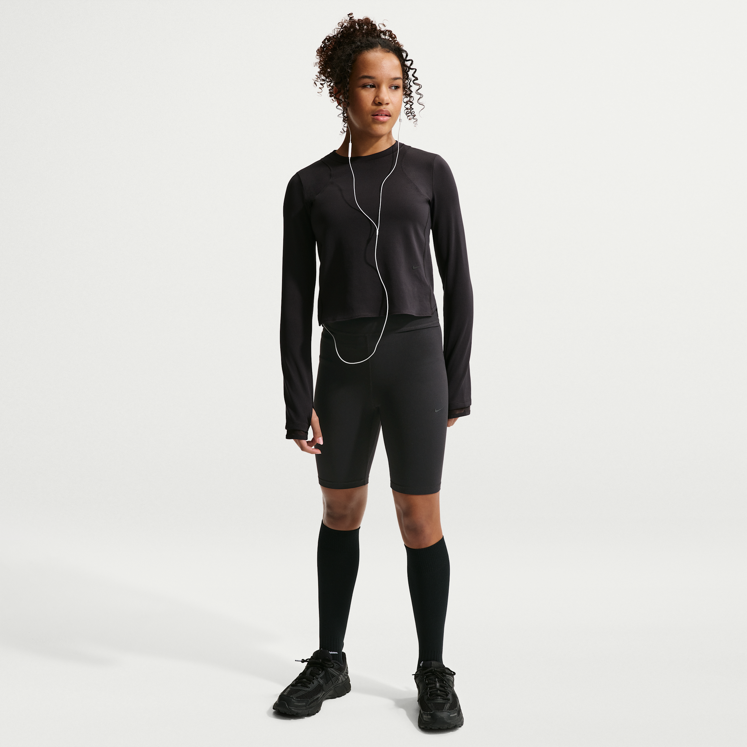 Nike Women's MAVN Girls' Dri-FIT High-Rise 7" Shorts in Black | IO0153-010