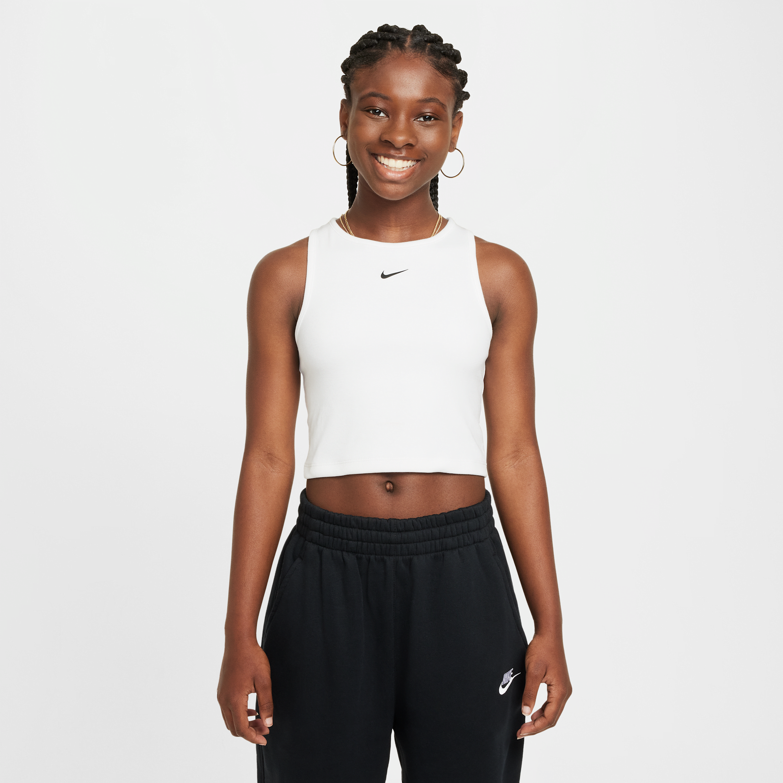 Nike Women's Sportswear Girls' Ribbed Tank Top In White