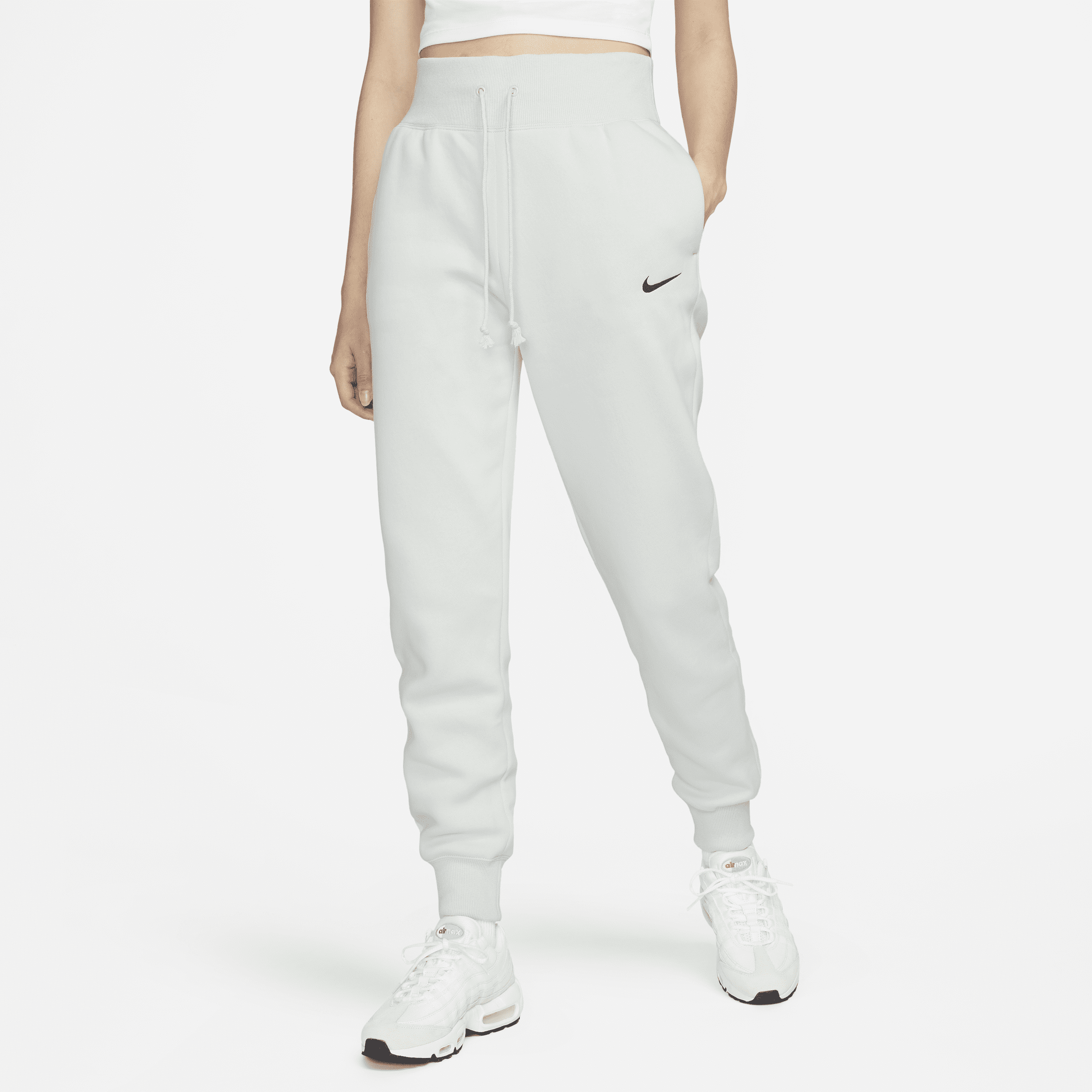 Shop Nike Women's  Sportswear Phoenix Fleece High-waisted Jogger Pants In Grey