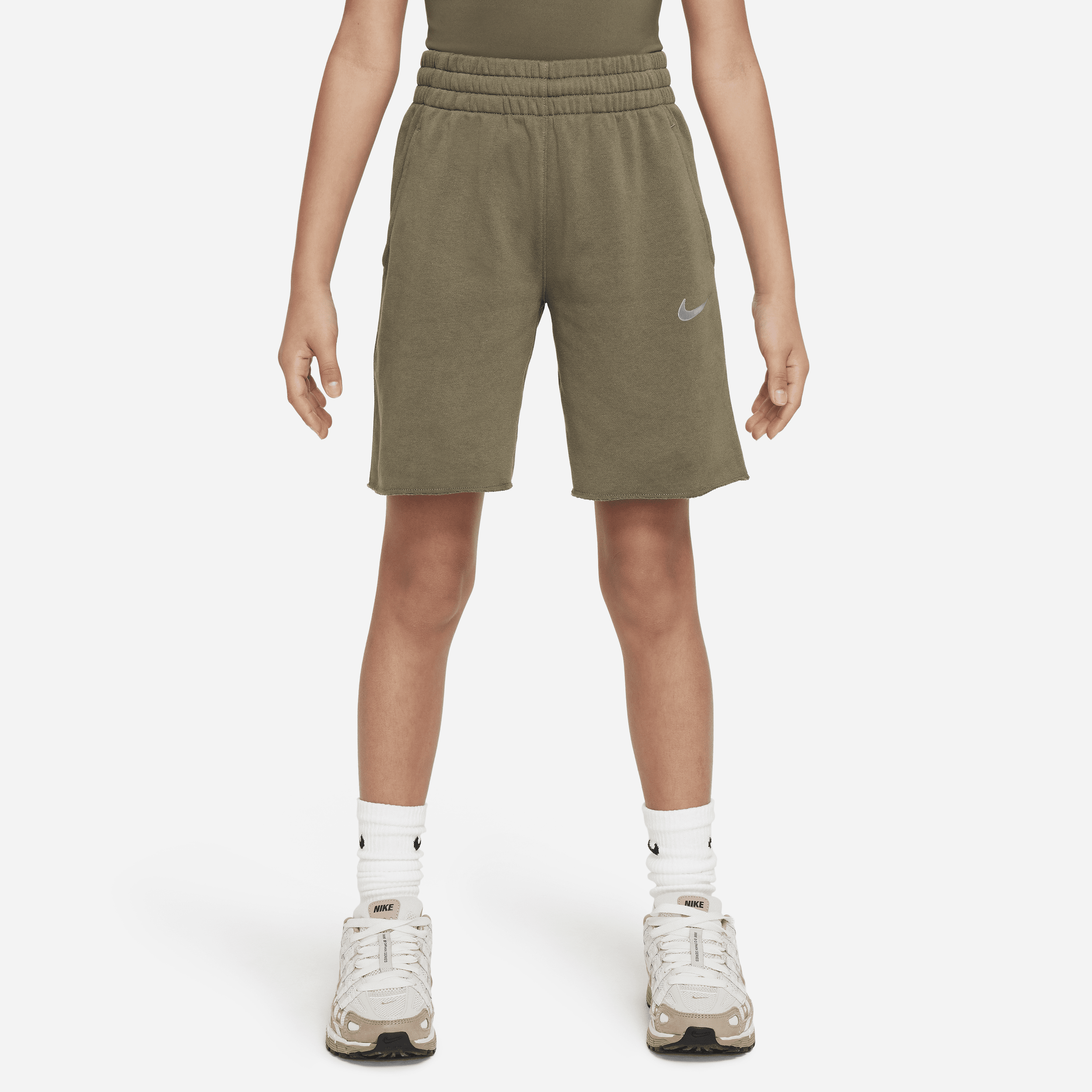 Shop Nike Sportswear Big Kids' (girls') Dri-fit Fleece Shorts In Green