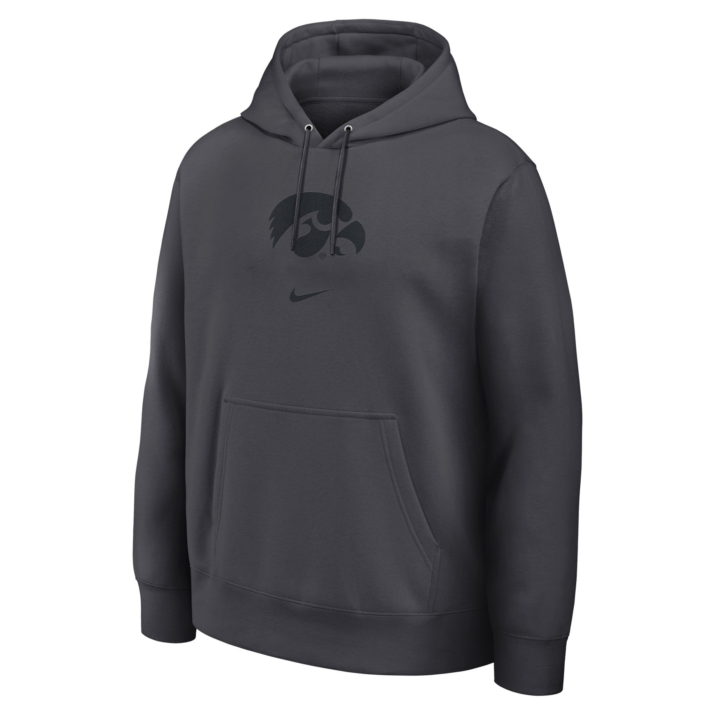 Iowa Washed Club Nike Men's College Pullover Hoodie in Grey | 16TW06FIA-8R4