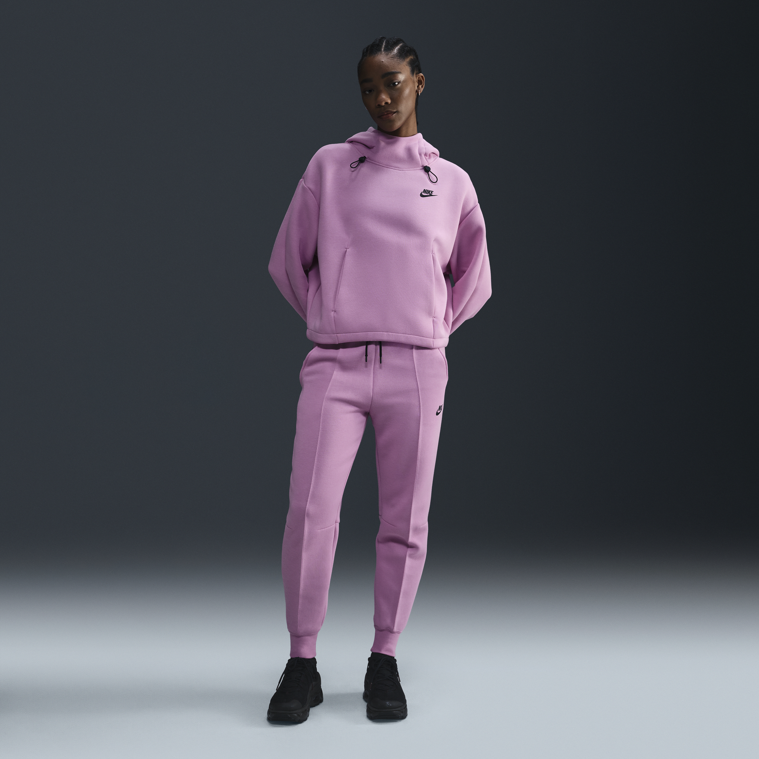 Nike Women's Sportswear Tech Fleece Mid-rise Jogger Pants In Pink