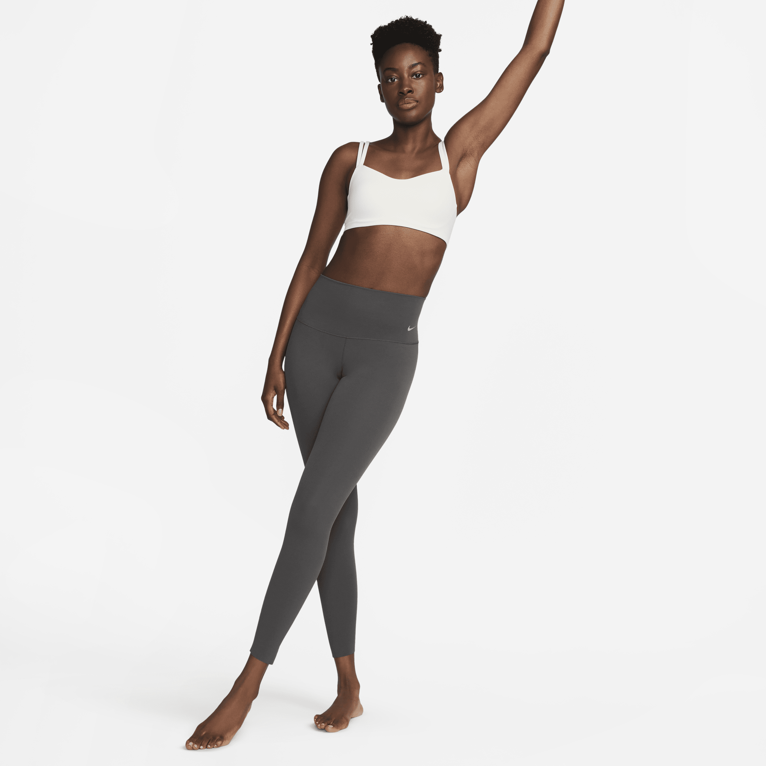 Shop Nike Women's Zenvy Gentle-support High-waisted 7/8 Leggings In Brown