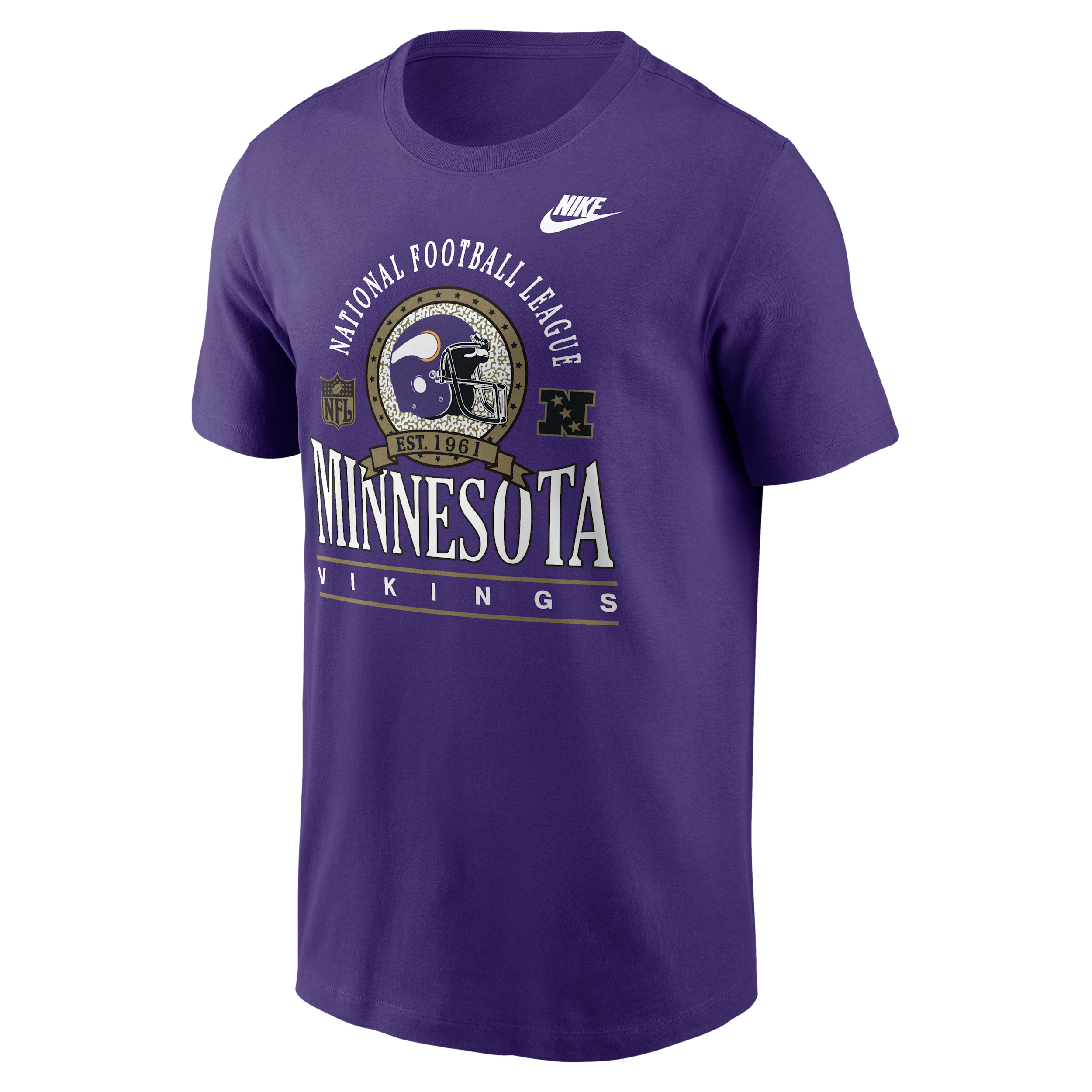 Nike Men's Purple Minnesota Vikings Rewind Team Spirit Essential Cotton T-Shirt - Purple