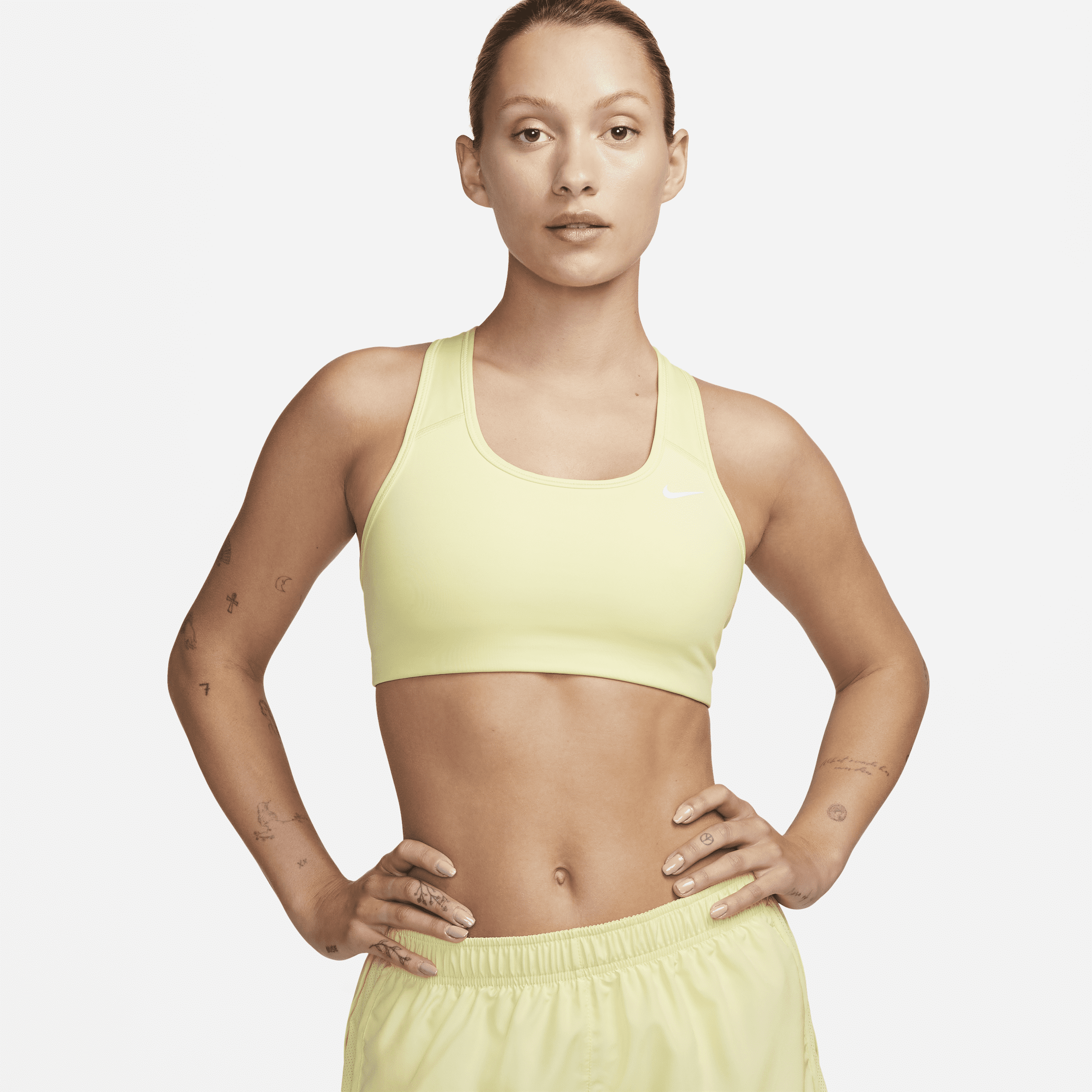 Nike Women's Swoosh Medium-support Non-padded Sports Bra In Yellow