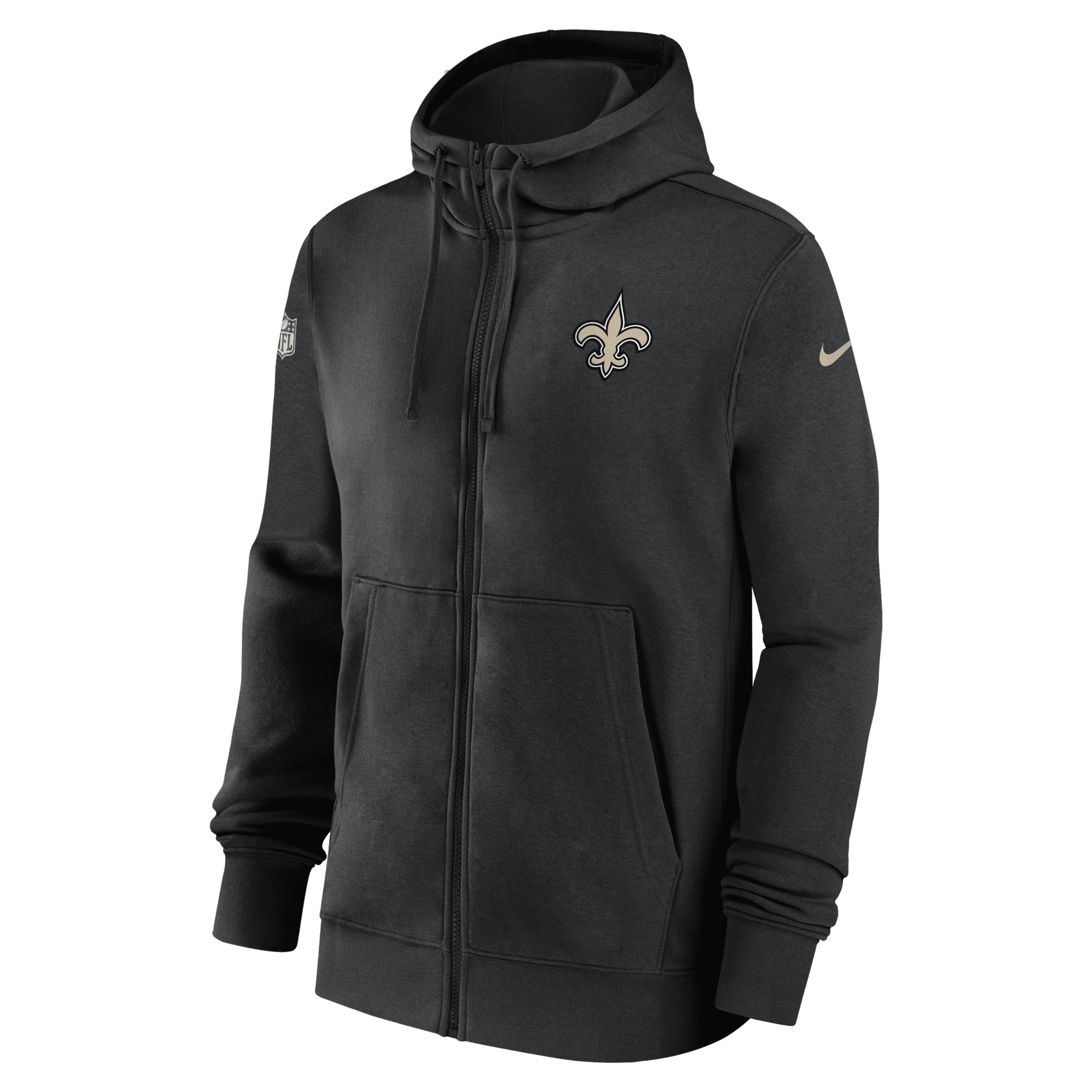 Men's Nike Black New Orleans Saints Sideline Club Performance Full-Zip Hoodie Size: Small