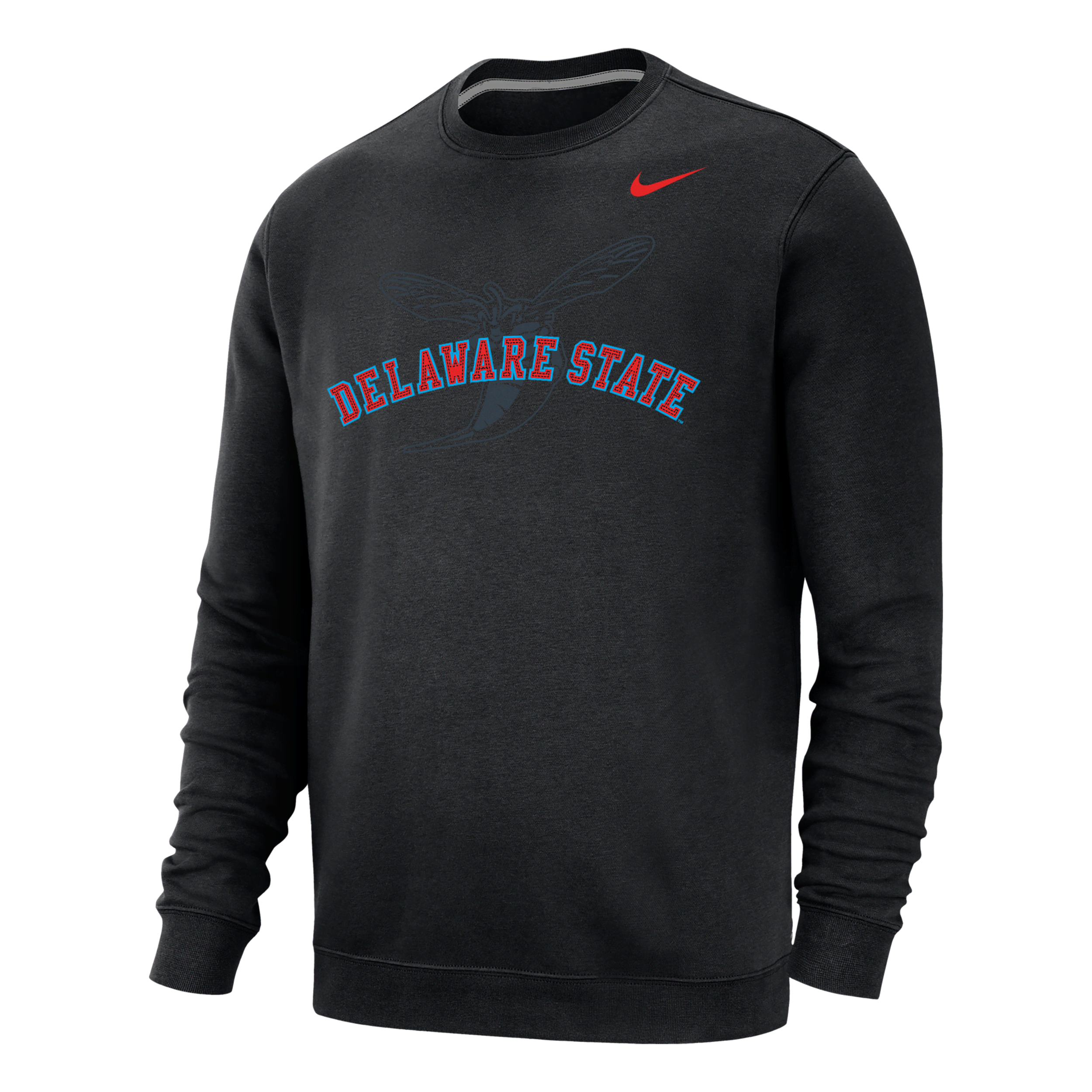 Nike Men's College Club Fleece (delaware State) Sweatshirt In Black