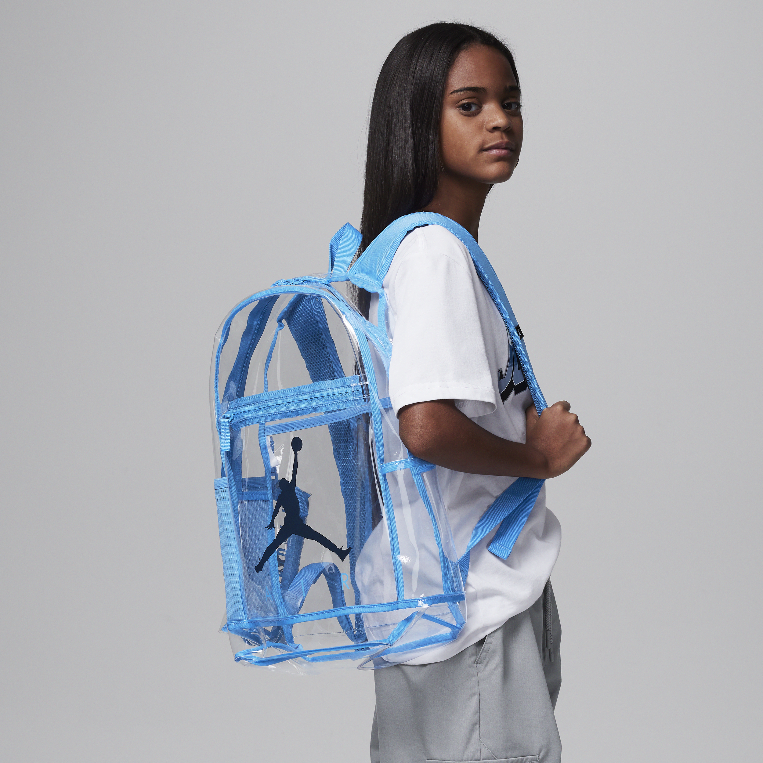 Shop Jordan Clear School Backpack (17l) In Blue