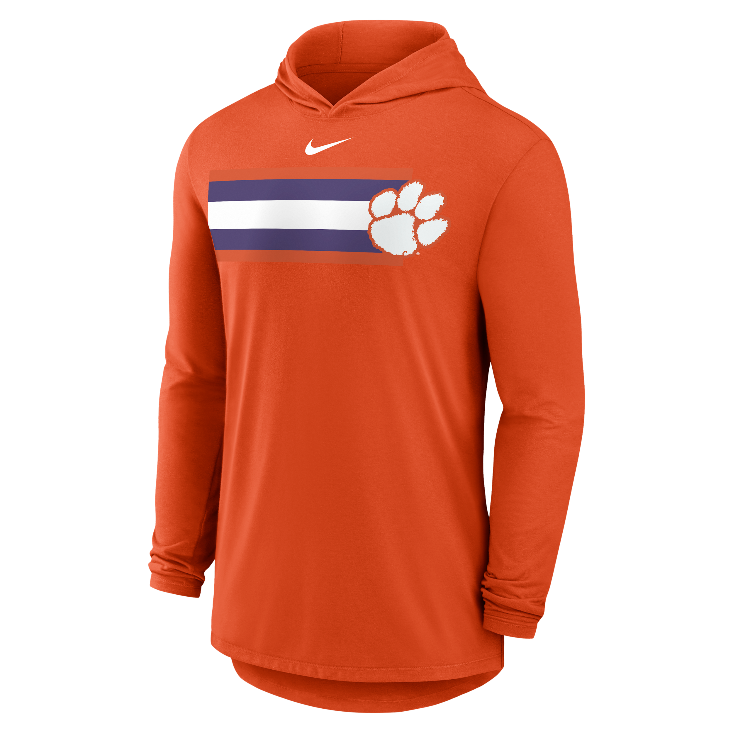 Clemson Primetime Pattern Nike Men's Dri-FIT College Long-Sleeve Hooded T-Shirt in Orange | 01NB89MCLN-CZH