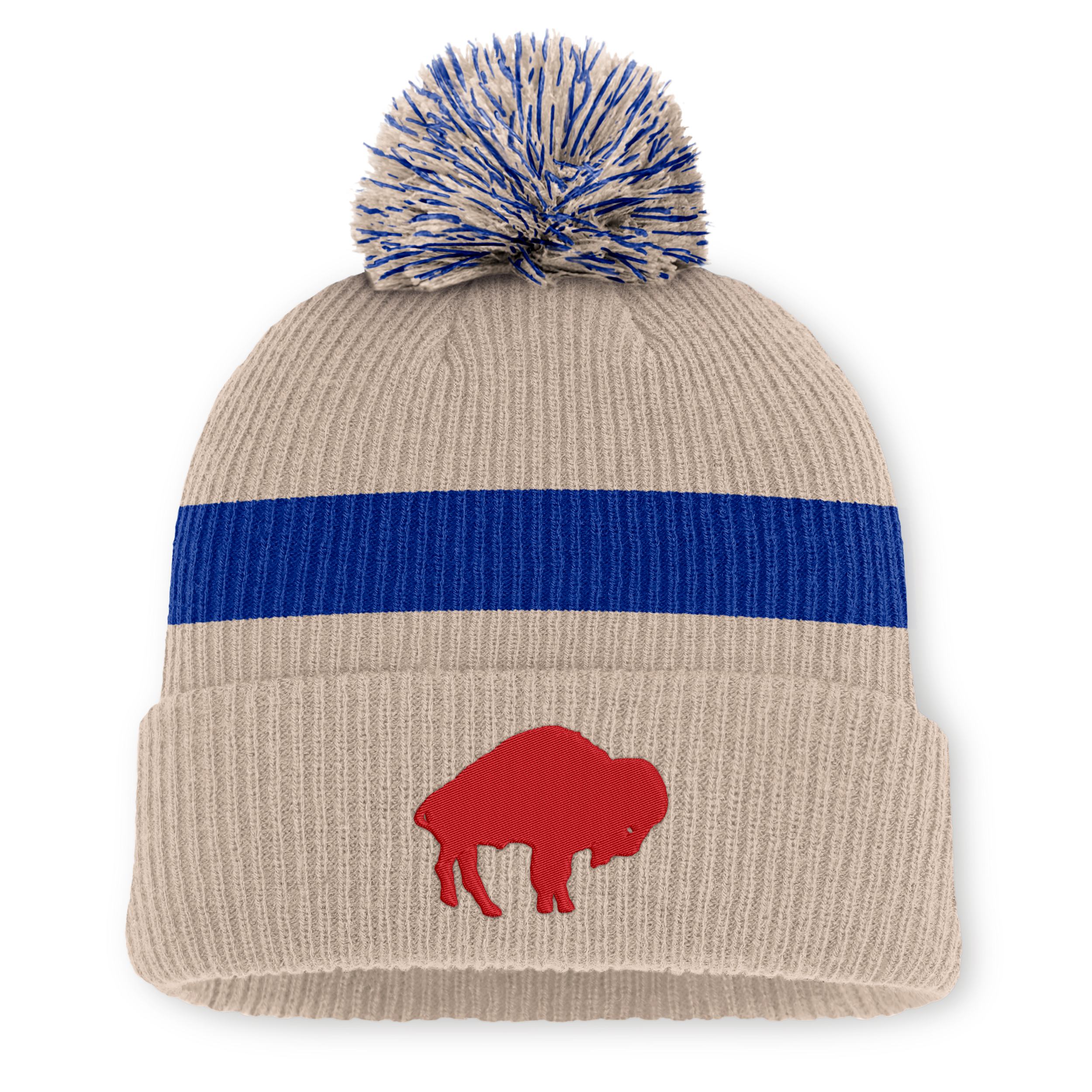 Buffalo Bills Rewind Peak Nike Men's NFL Cuffed Pom Beanie in Brown | NF160IKZ81V-M17