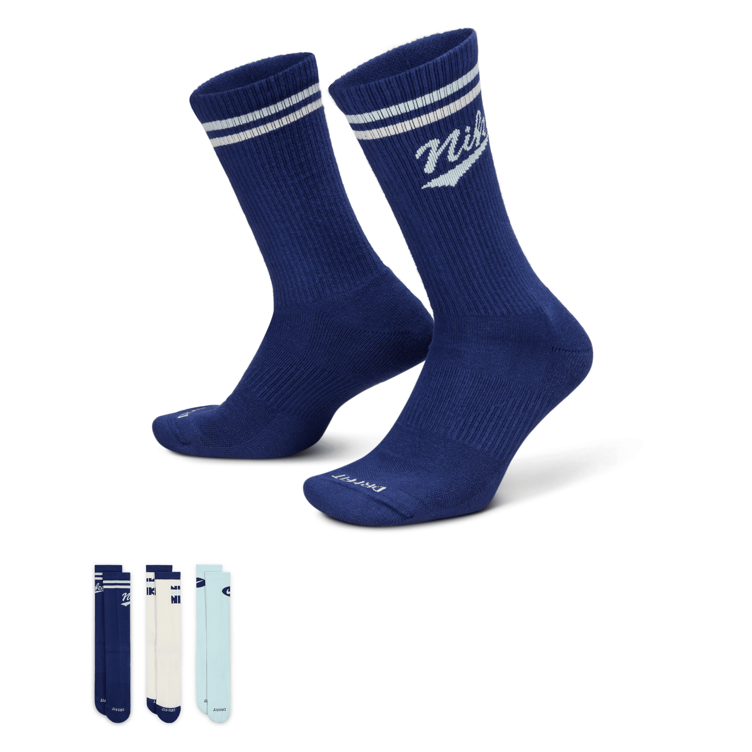 Nike Unisex Everyday Plus Crew Socks (3 Pair) In Multicolor