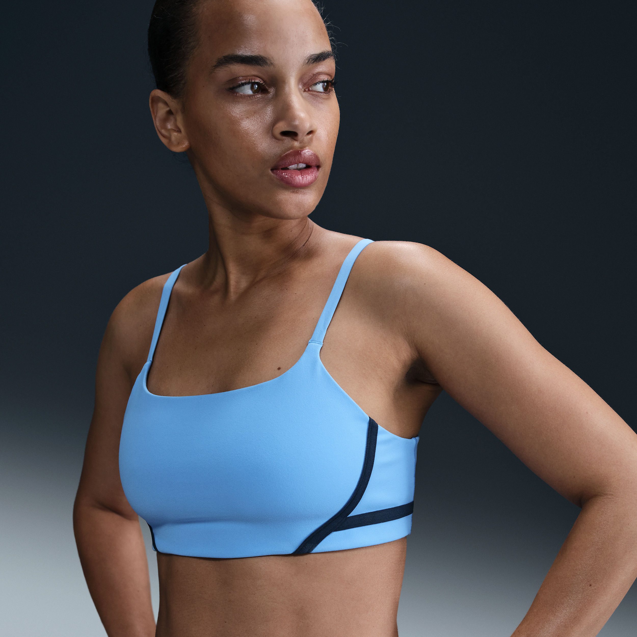Nike One Convertible Light-support Lightly Lined Sports Bra In Blue