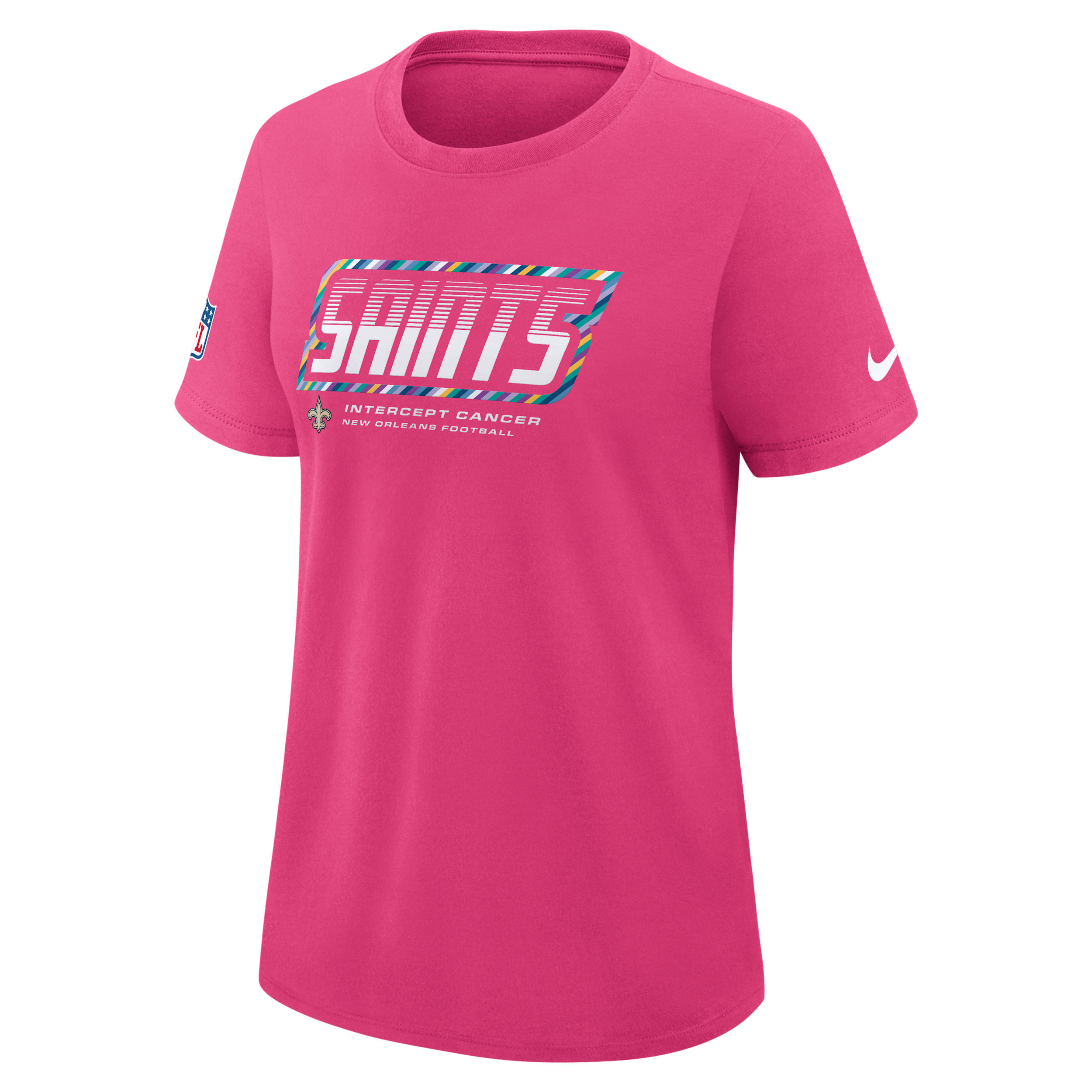 New Orleans Saints Crucial Catch Nike Women's Dri-FIT NFL T-Shirt in Pink | 03N868XZUM-F9R