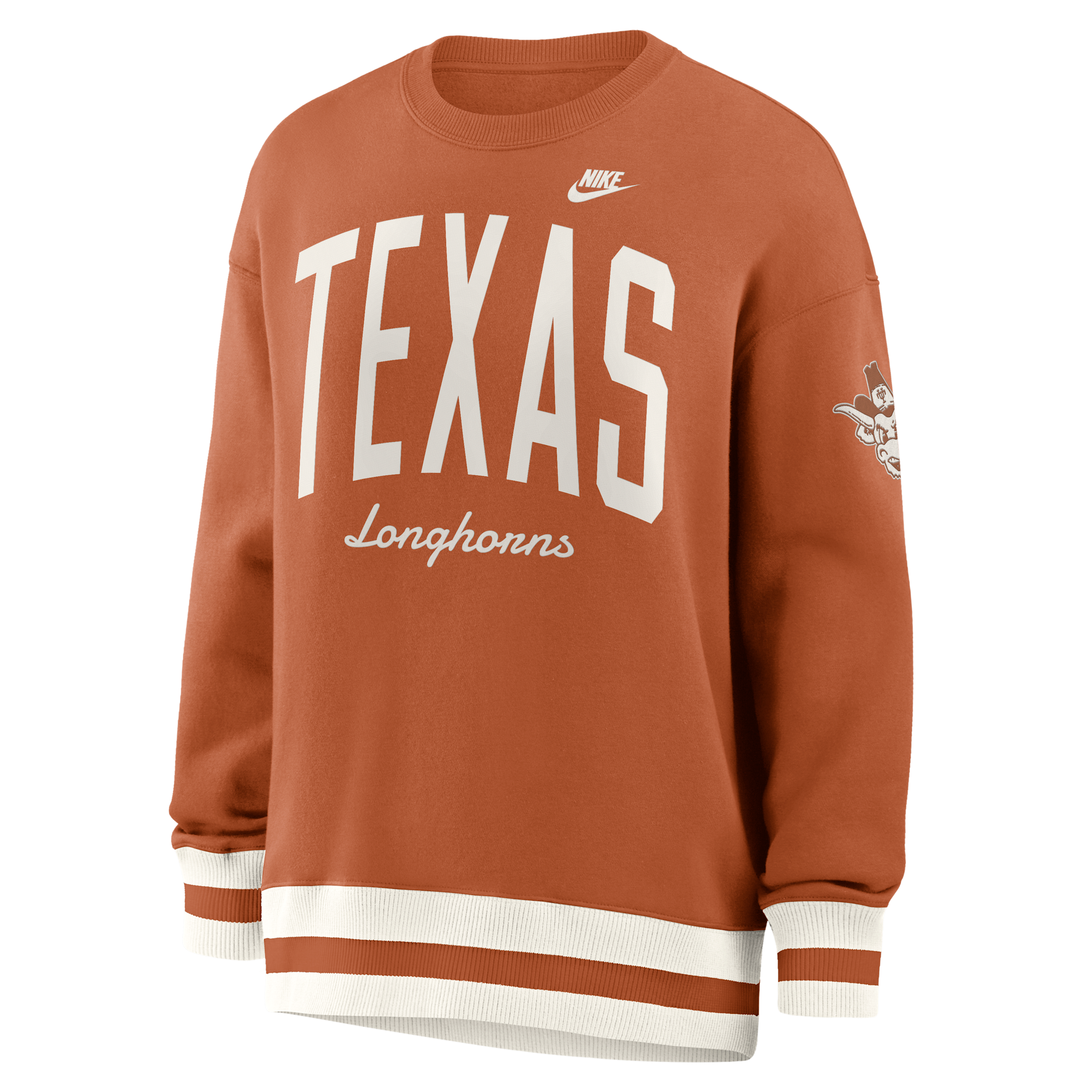 Nike Women's Texas Orange Texas Longhorns Oversized Legacy Arch Phoenix Sweatshirt - Texas Orange, White