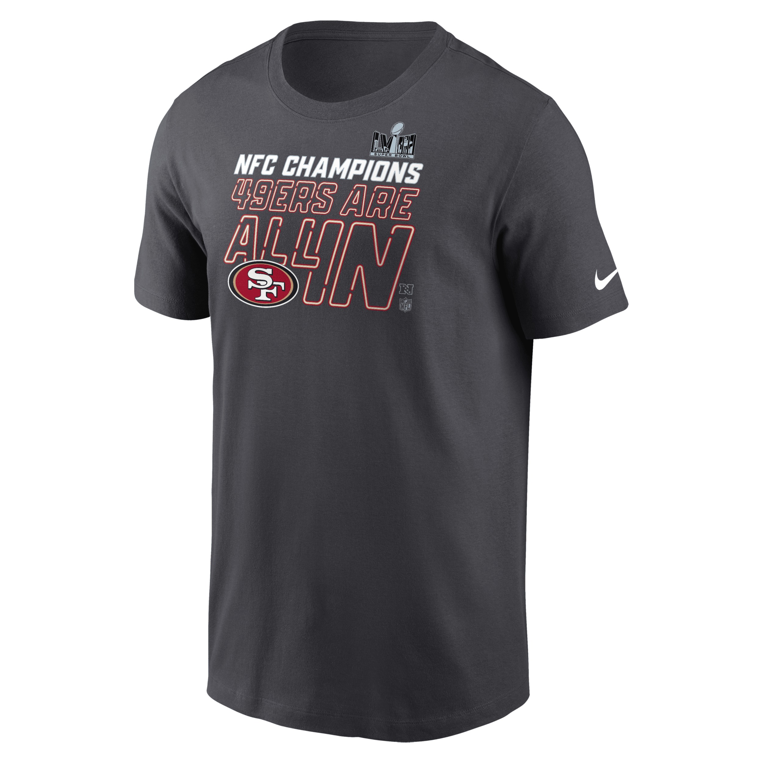 Nike San Francisco 49ers 2023 Nfc Champions Trophy Collection  Men's Nfl T-shirt In Grey