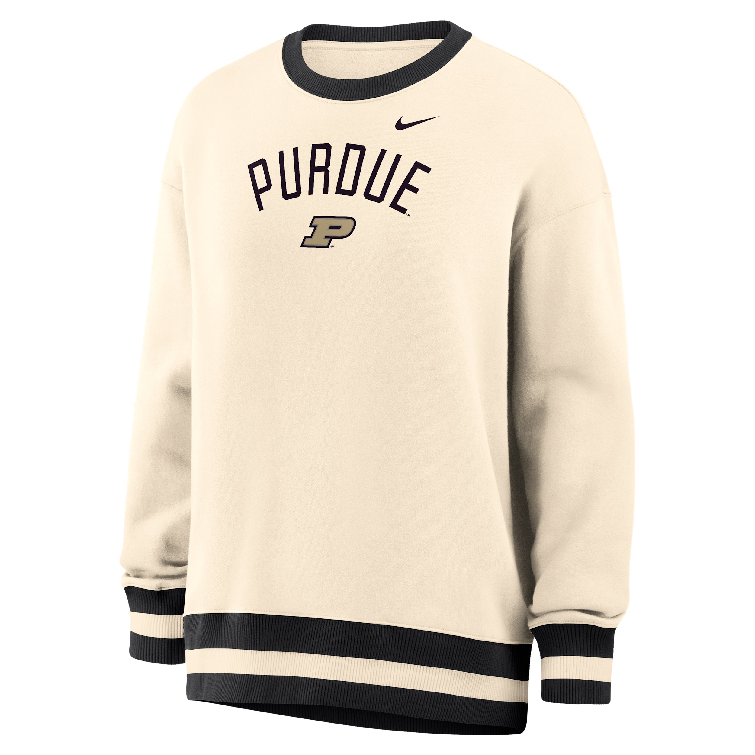 Nike Women's Phoenix (Purdue) Oversized Crew-Neck Sweatshirt in Brown | IV9390-120