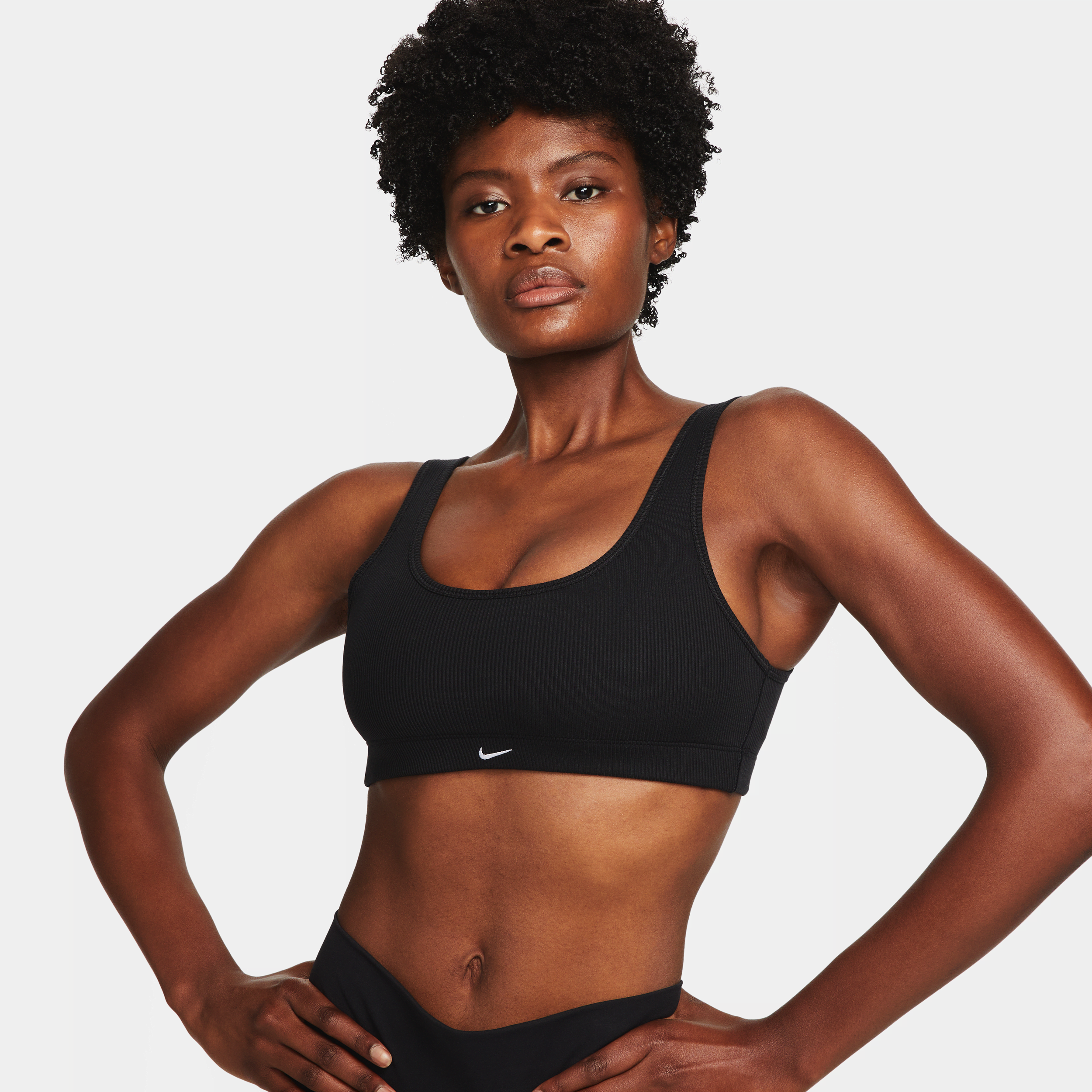 Shop Nike Women's Alate All U Light-support Lightly Lined Ribbed Sports Bra In Black