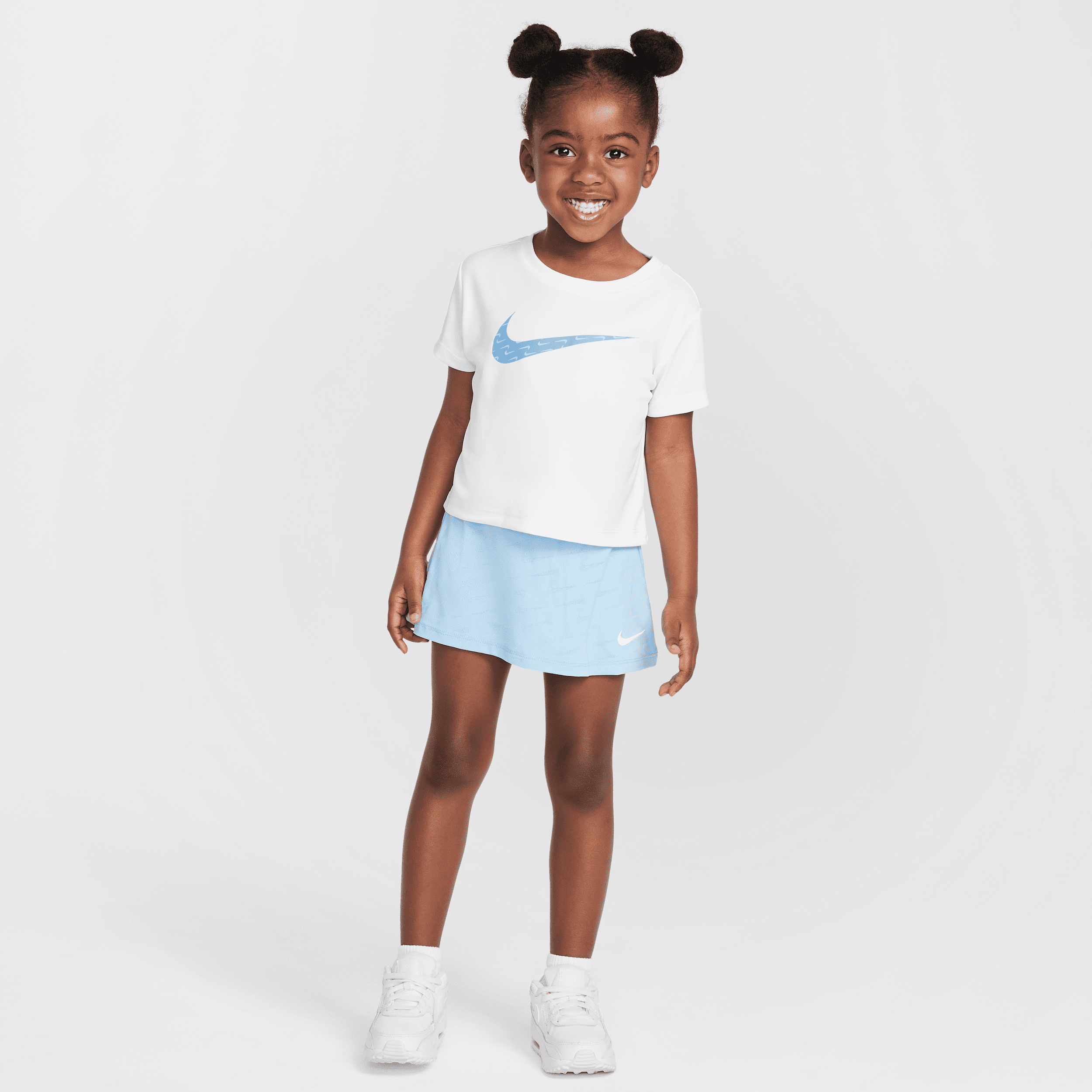 Nike Dri-fit Toddler Swoosh Motion Mesh Scooter 2-piece Set In Blue
