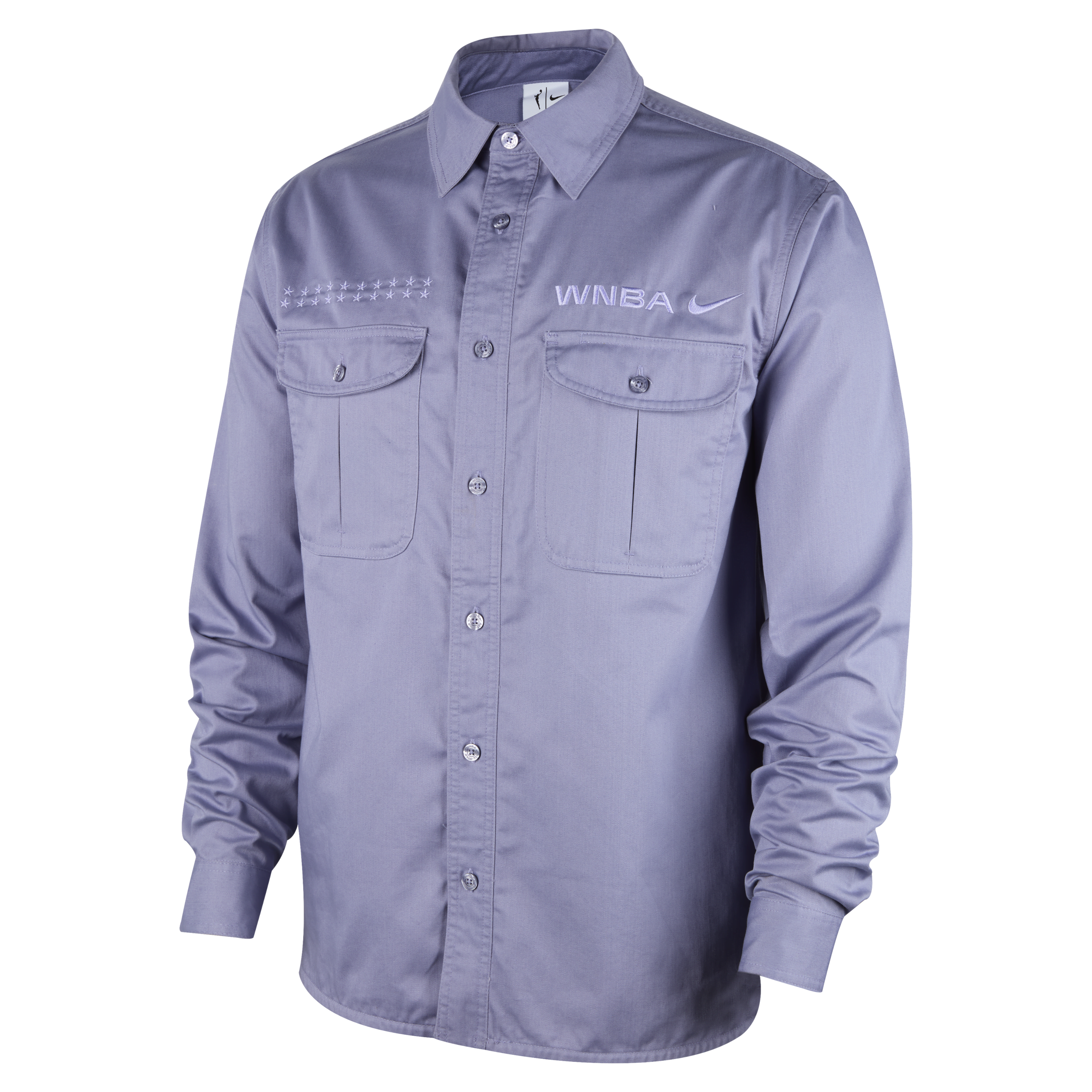 Nike Wnba 2024 All-star Weekend  Men's Woven Long-sleeve Button-up Shirt In Purple