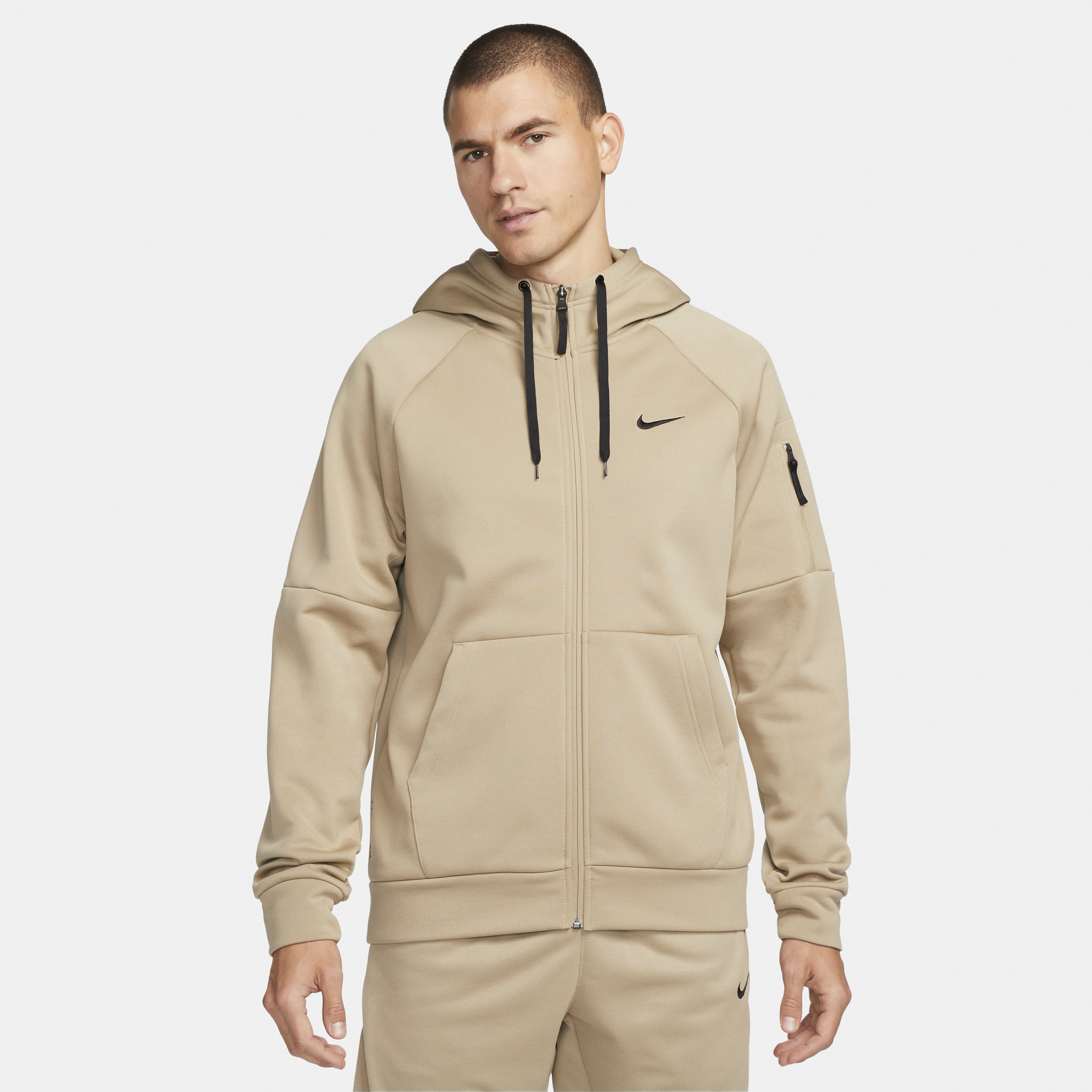 Nike Men's  Therma Therma-fit Full-zip Fitness Top In Brown