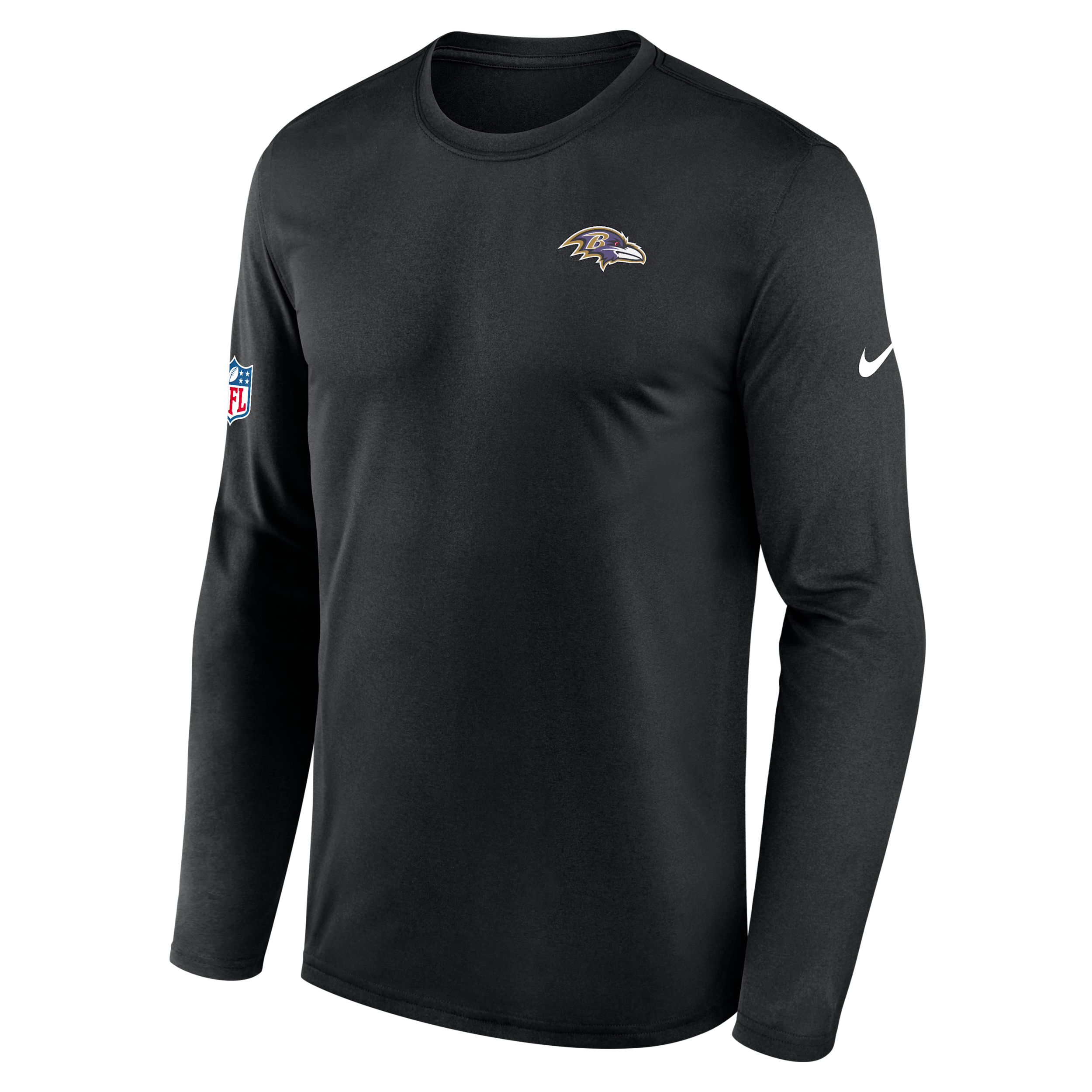 Baltimore Ravens Alt Legend Small Logo Nike Men's Dri-FIT NFL Long-Sleeve T-Shirt in Black | 02TJ00A8G-UE8