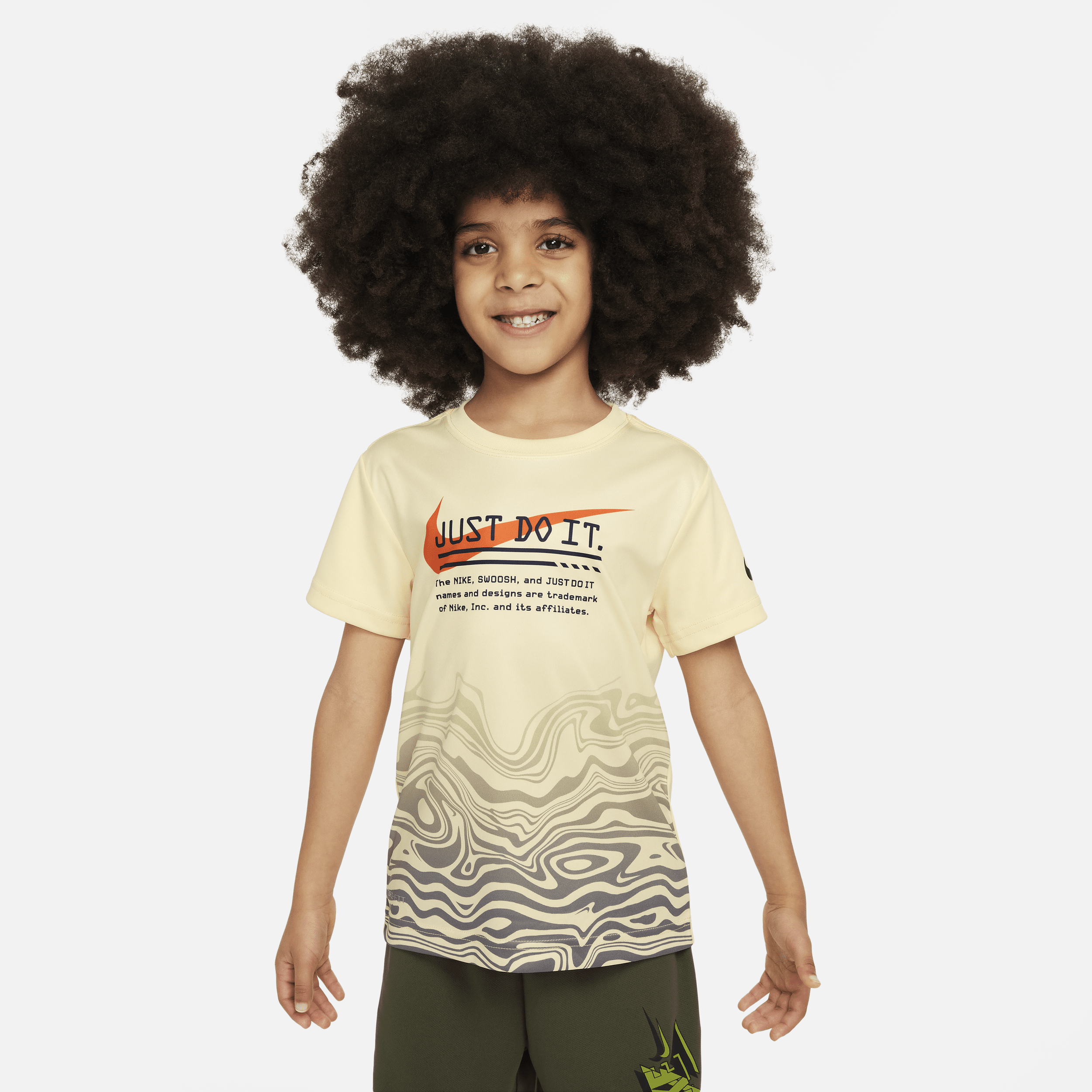 Nike Dri-fit Little Kids' Graphic T-shirt In Yellow