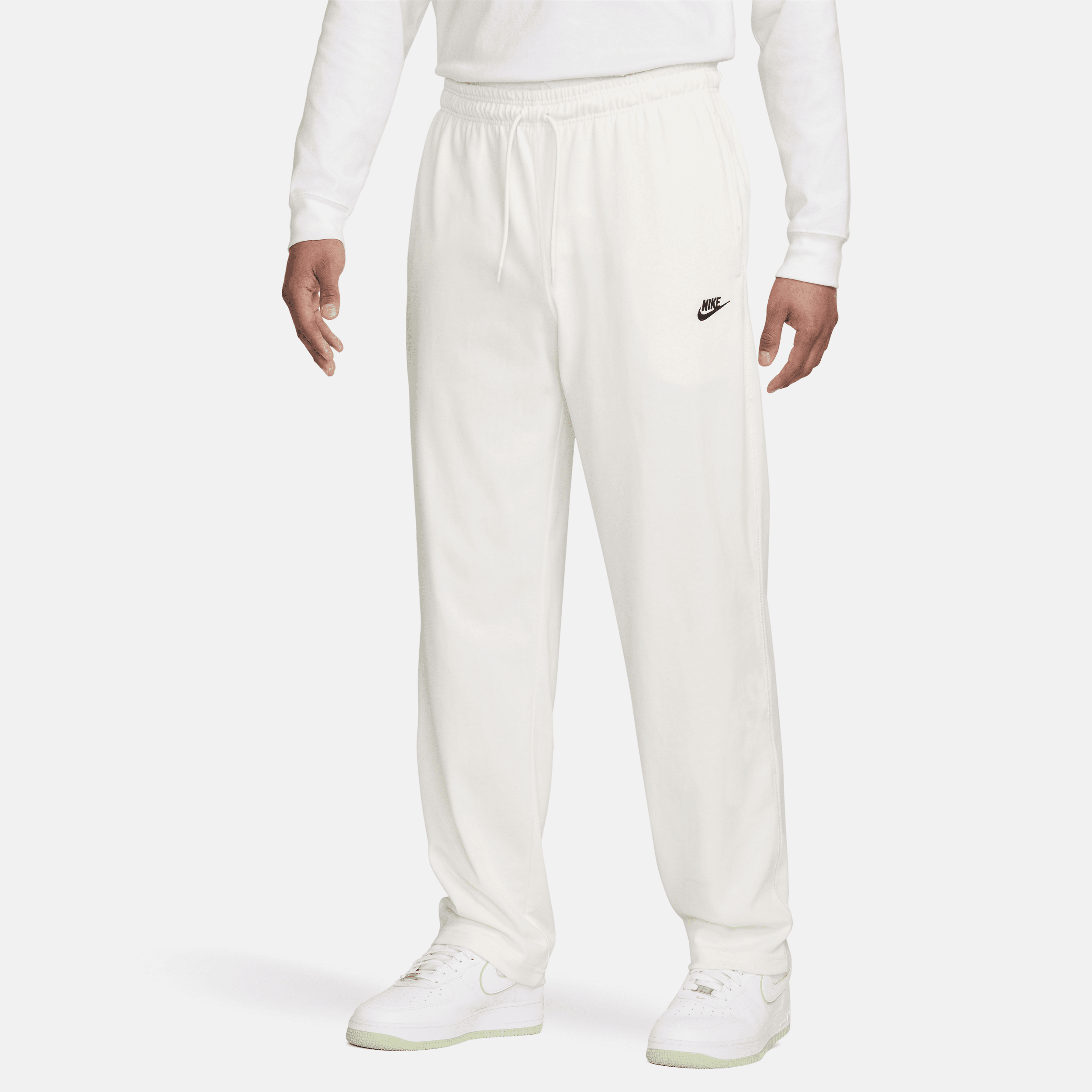 Nike Men's  Sportswear Club Knit Open-hem Pants In White