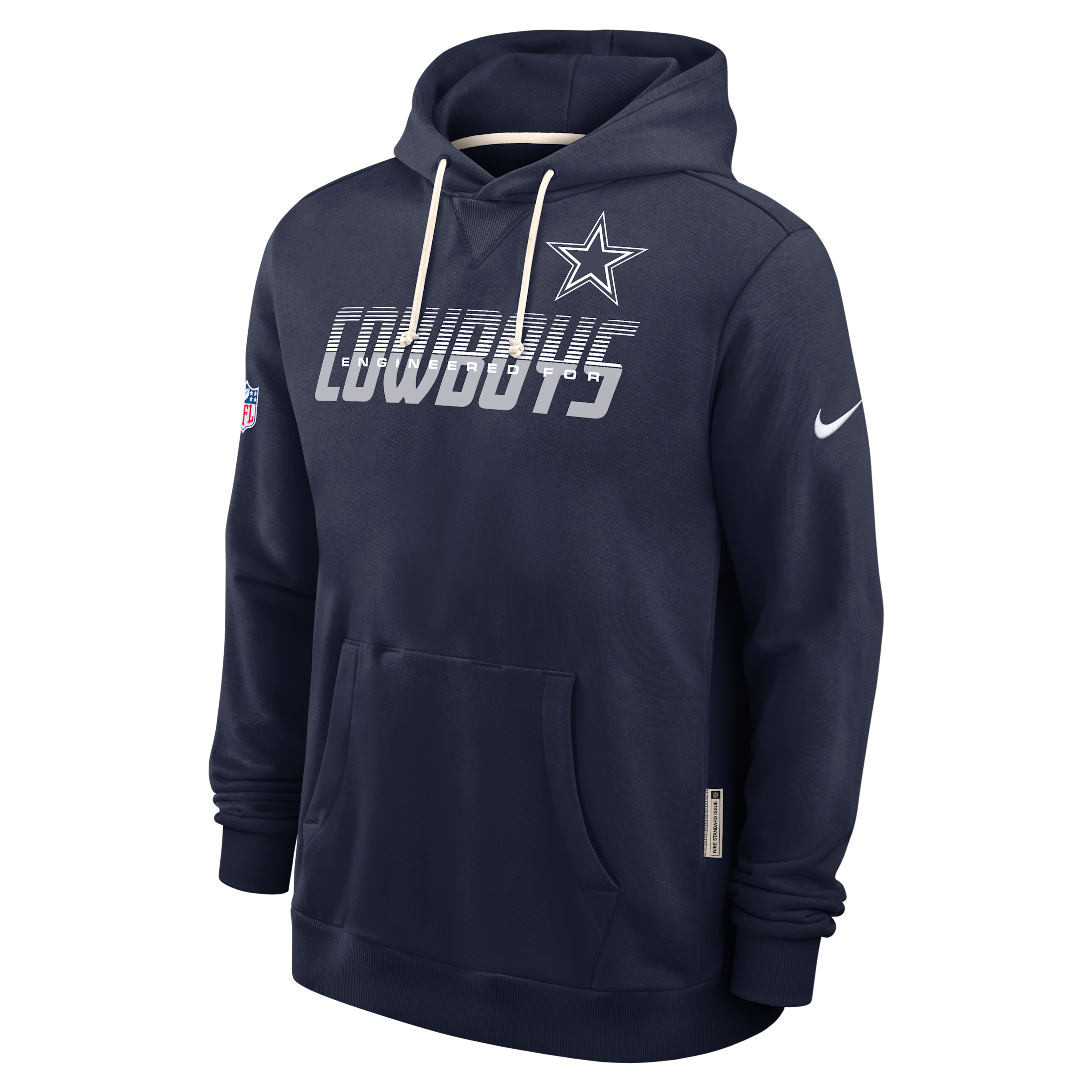 Dallas Cowboys Sideline Standard Issue Nike Men's Dri-FIT NFL Pullover Hoodie in Blue | 03AZ41S7RD-SX8
