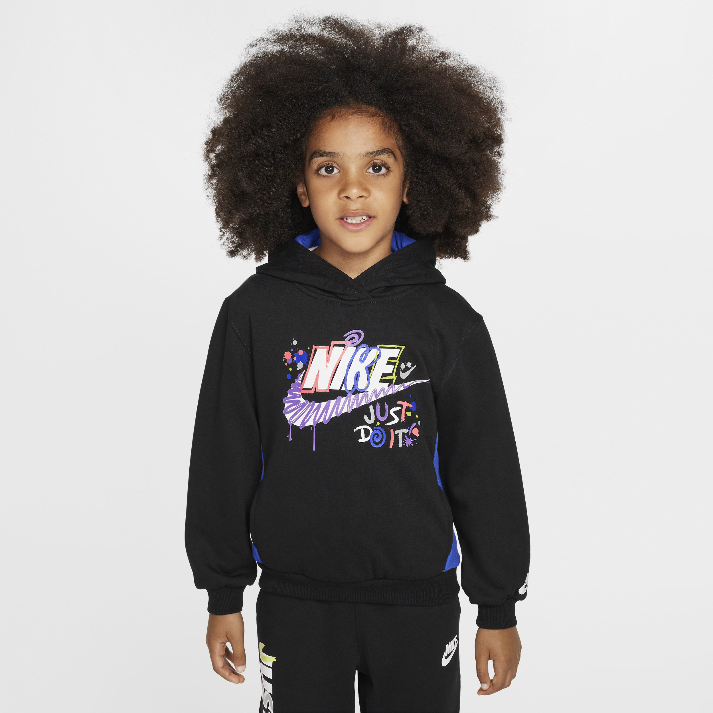 Shop Nike Sportswear "express Yourself" Little Kids' French Terry Hoodie In Black