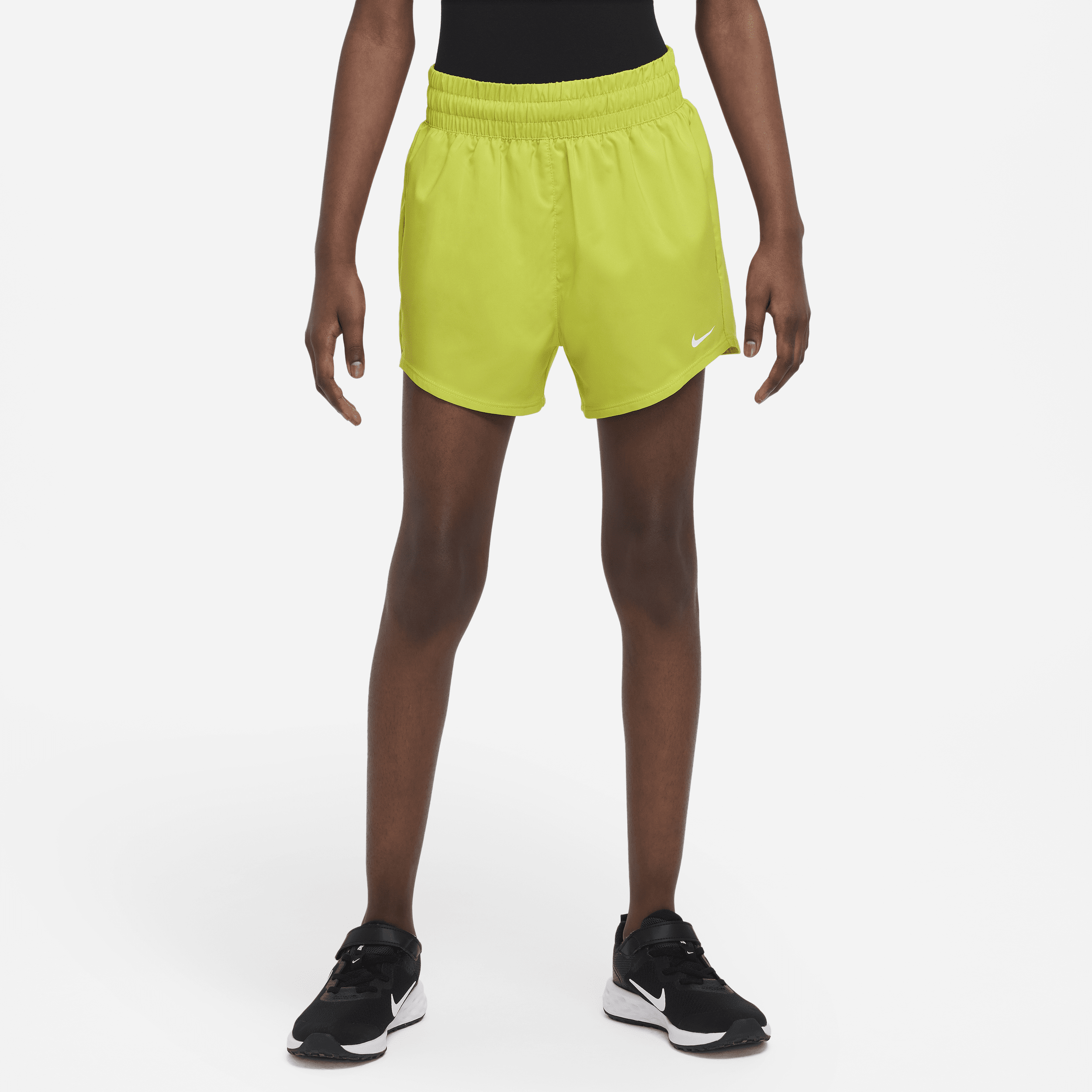 Nike One Big Kids' (girls') Dri-fit High-waisted Woven Training Shorts In Green