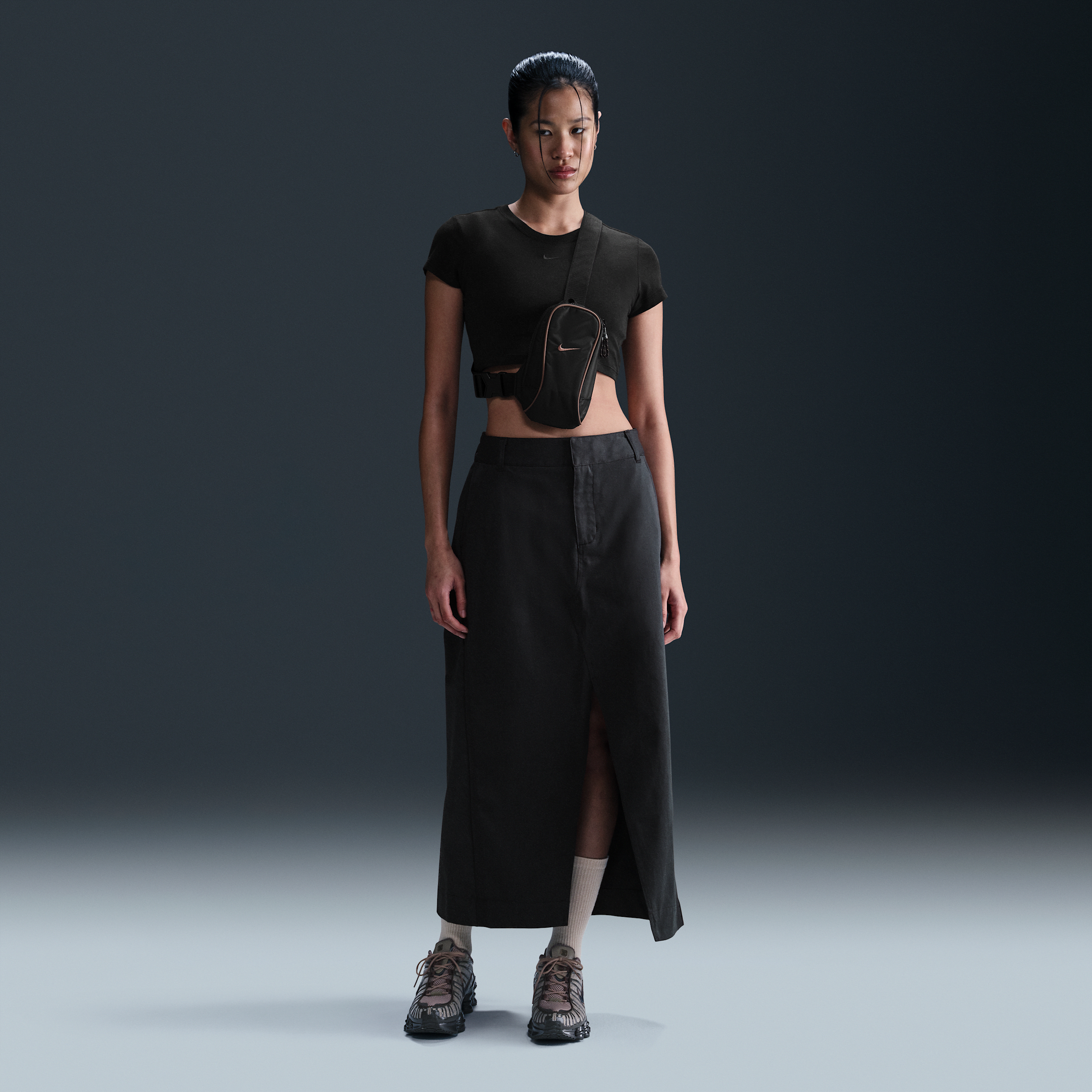 Nike Structured Twill Skirt In Black