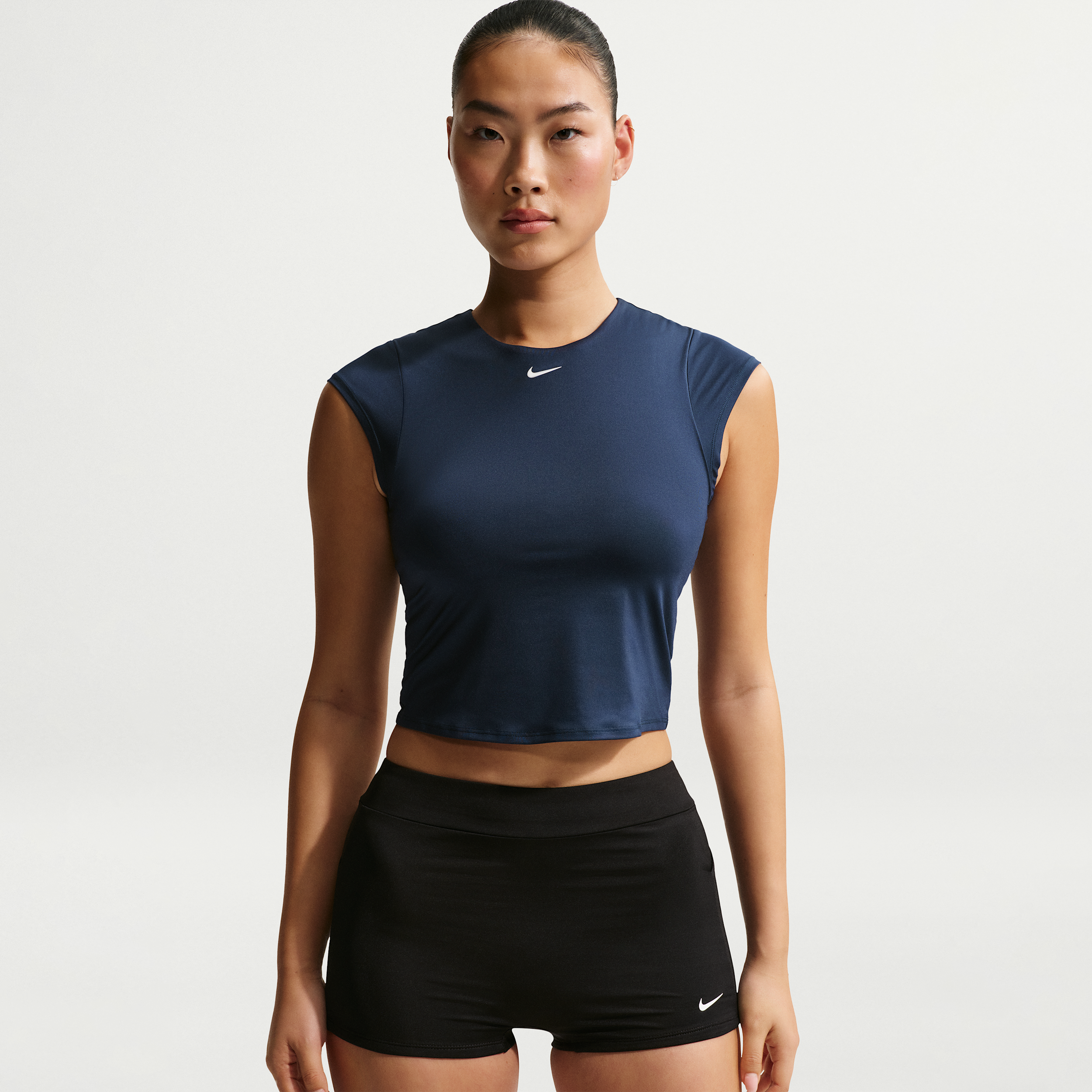 Nike Women's Swim Effortless Essential Cap Sleeve Swim Top in Blue | NESSG237-440