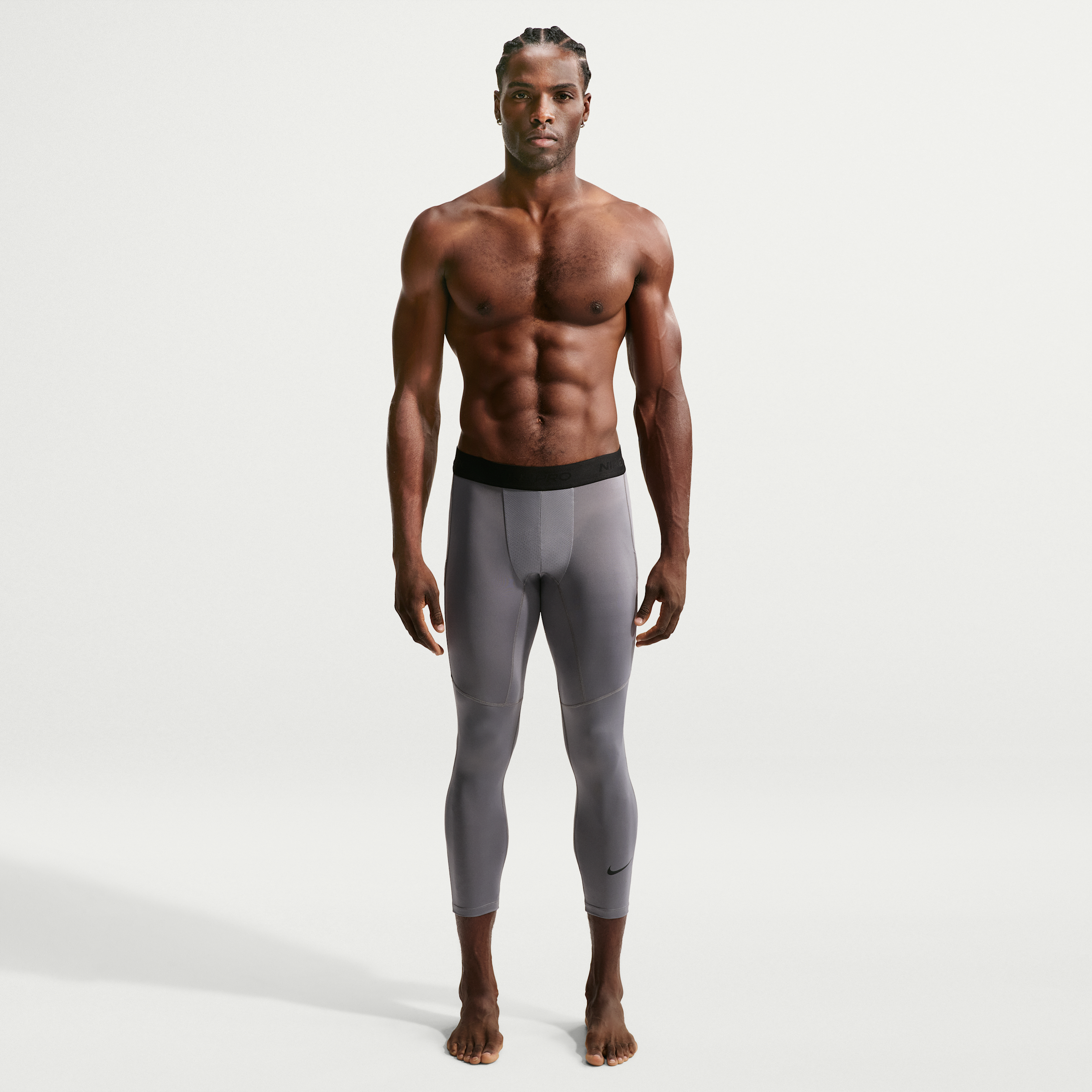 Men's Nike Pro Dri-FIT 3/4-Length Fitness Tights in Grey | FB7950-084