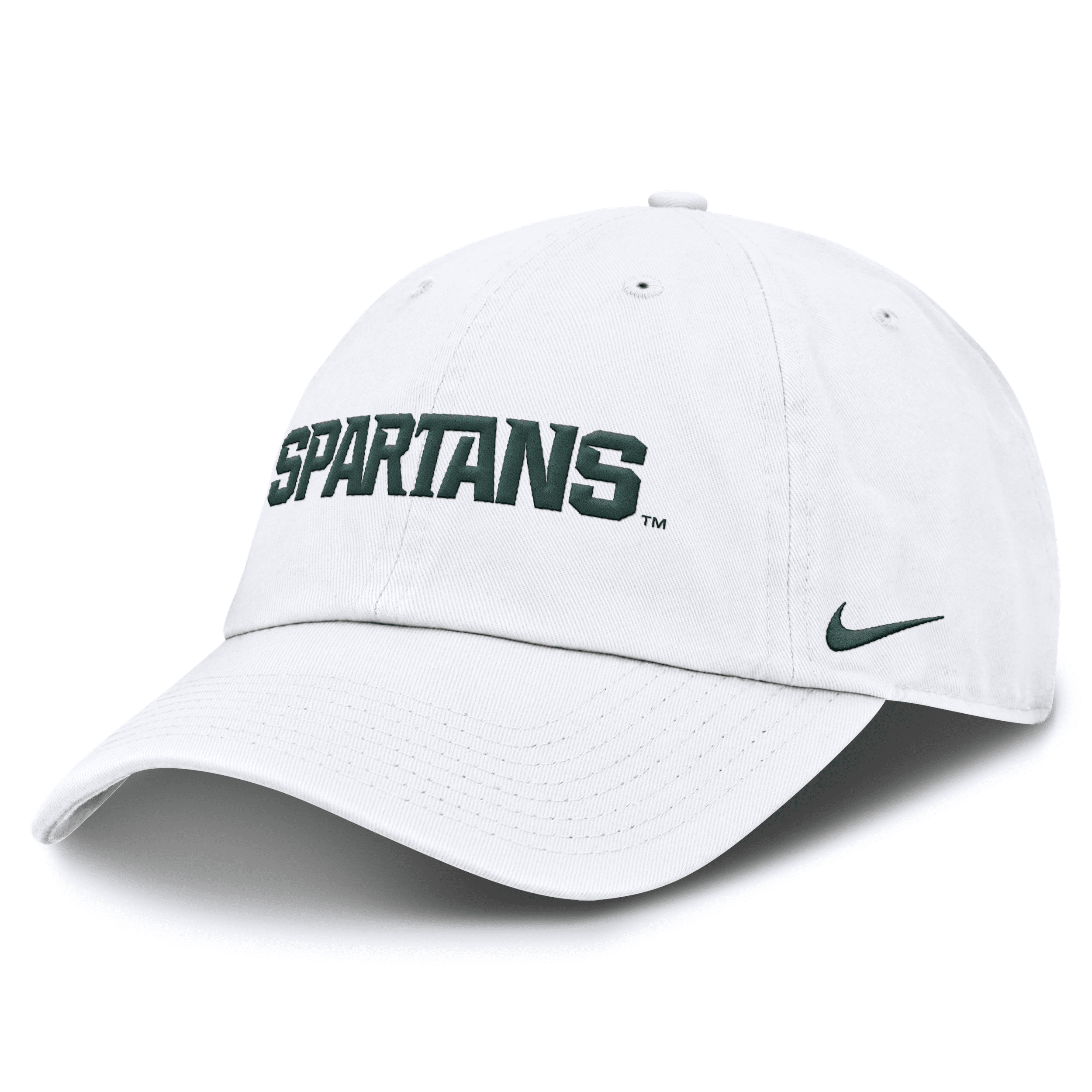 Nike Michigan State Spartans Core Club Mascot Wordmark Men's College Adjustable Hat In White